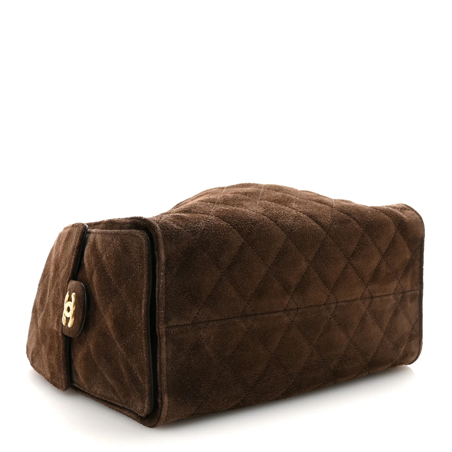 Suede Quilted Small Chanel 25 Handbag Dark Brown - Top Club