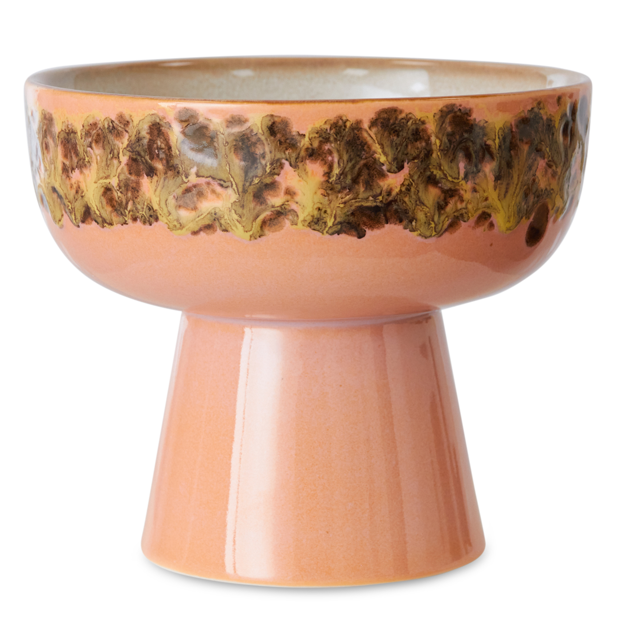 Servies 70s ceramics tapas schaal op voet L lush