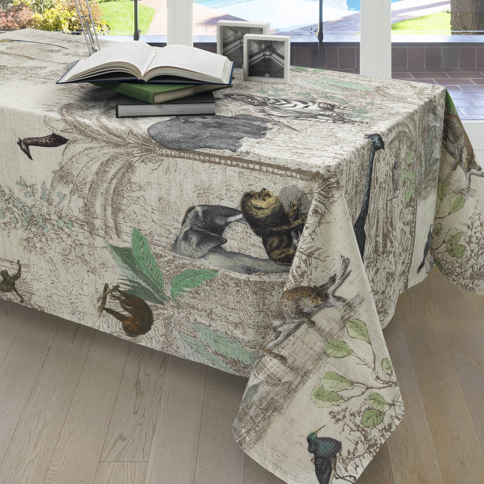 Lenzuolo Copriletto Con Federe In Percalle Luisiana Forest 130X180 Sabbia Mirabello