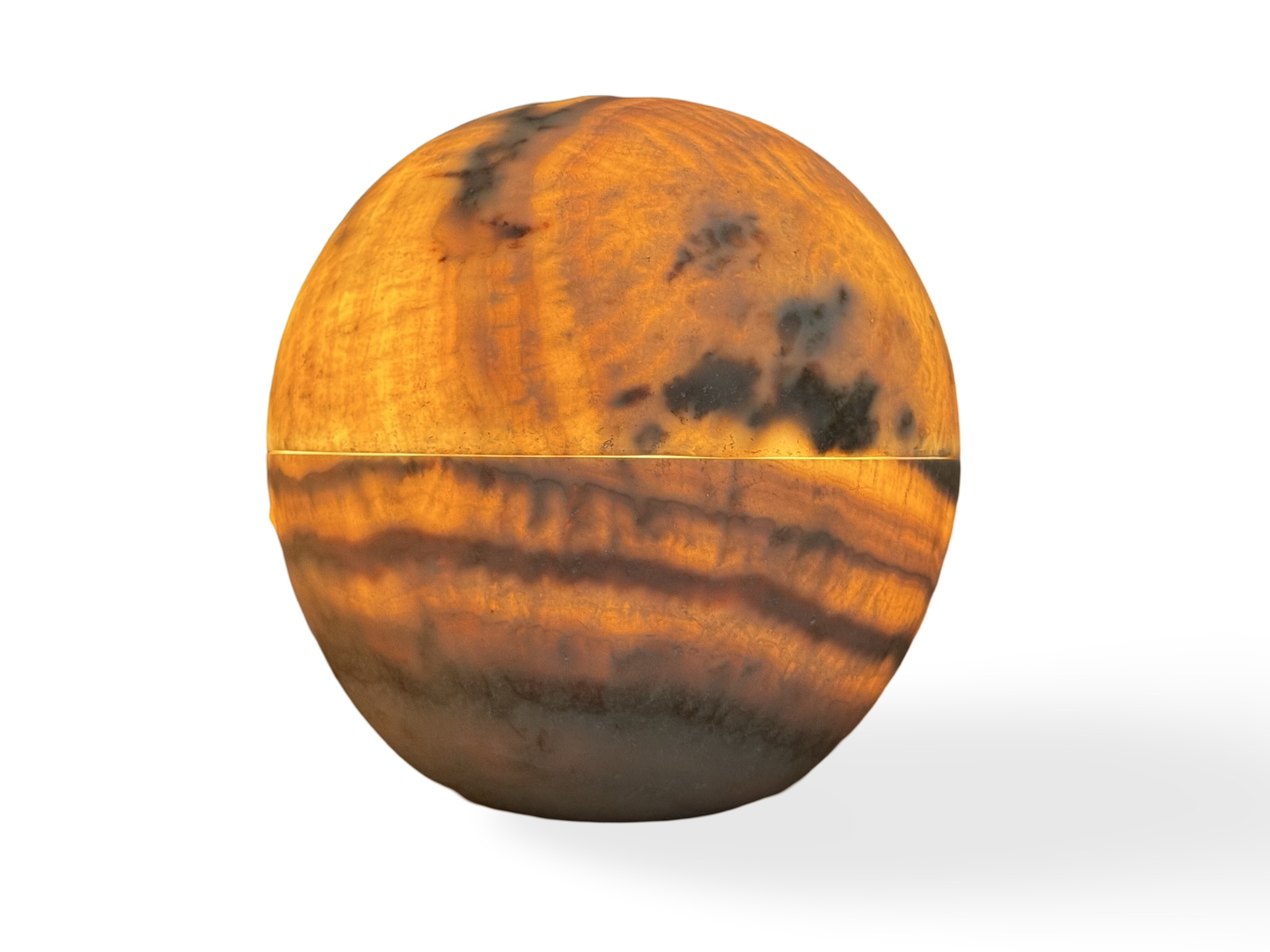 Lamp onyx rond 25 cm uniek