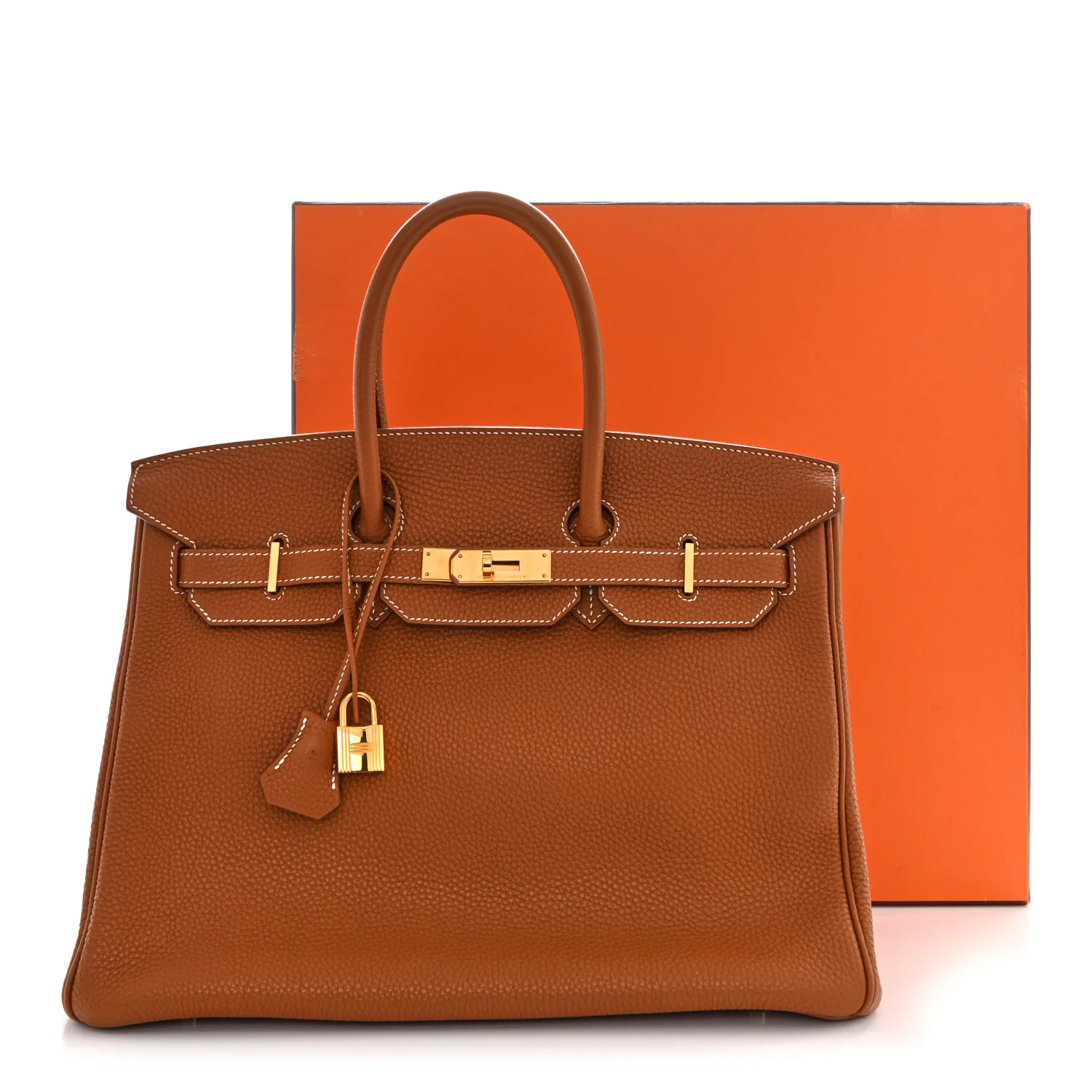 Taurillon Clemence Birkin 35 Gold - Top Club