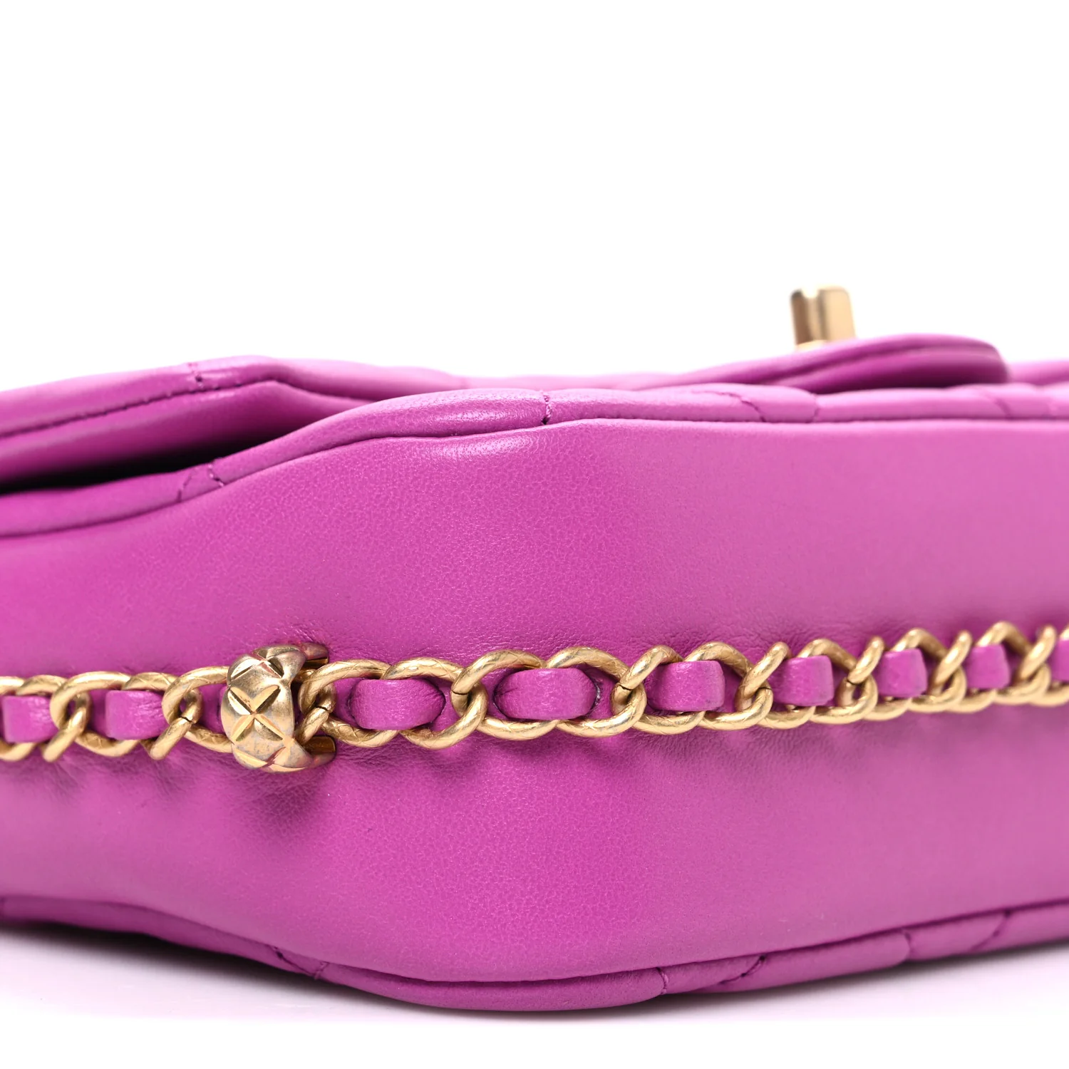 Lambskin Quilted CC Small Dynasty Flap Purple - Top Club