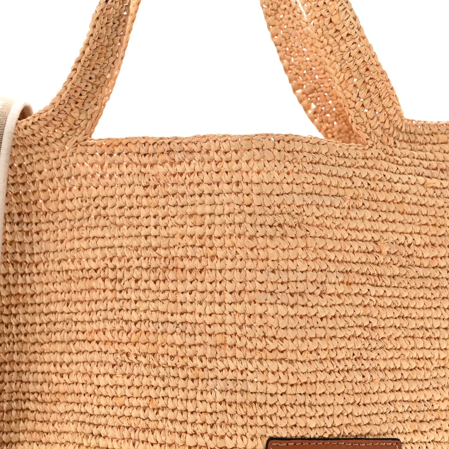 Raffia Mini Slit Tote Bag Natural Tan - Top Club