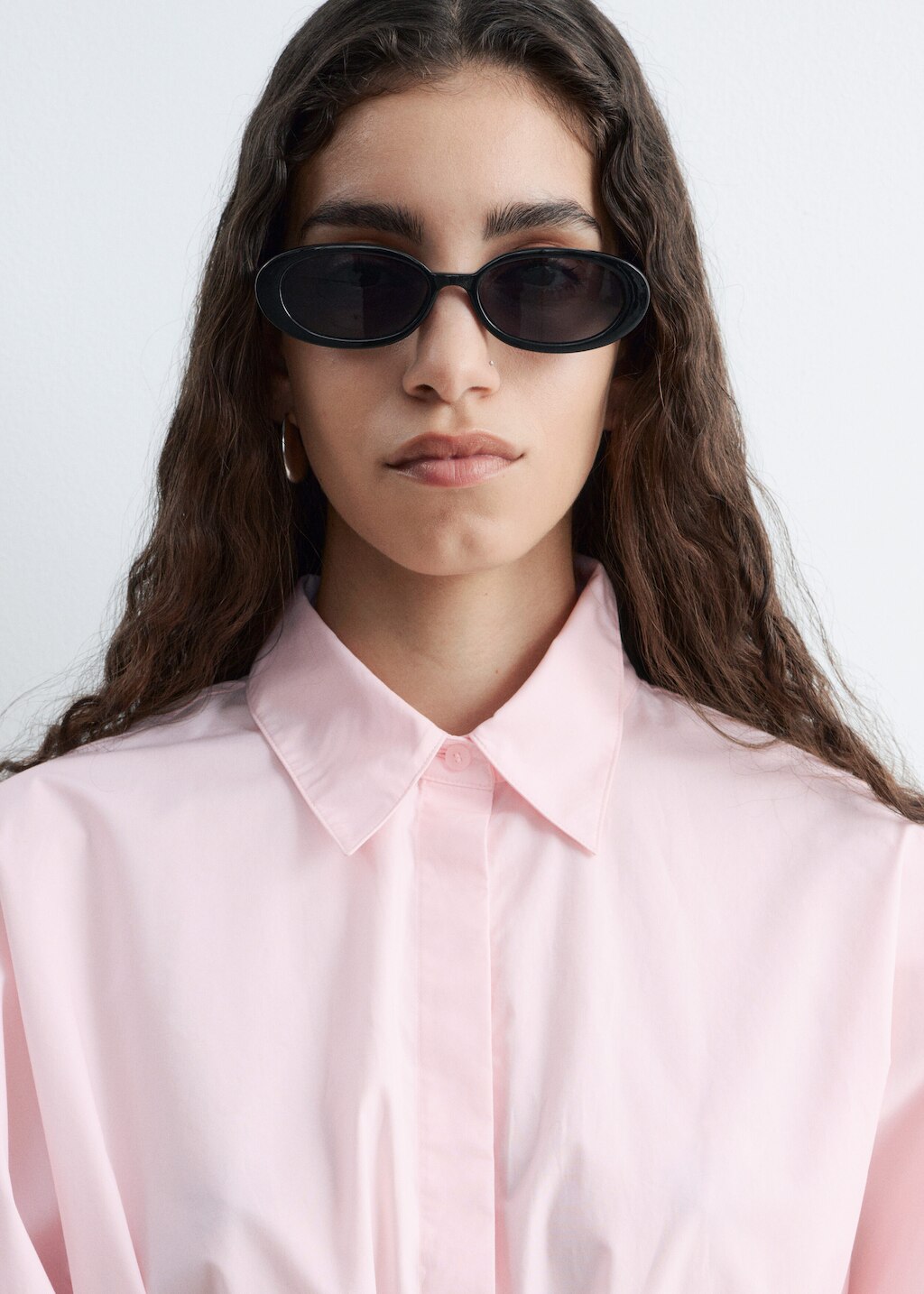 & Other Stories COTTON POPLIN DRAWSTRING SHIRT