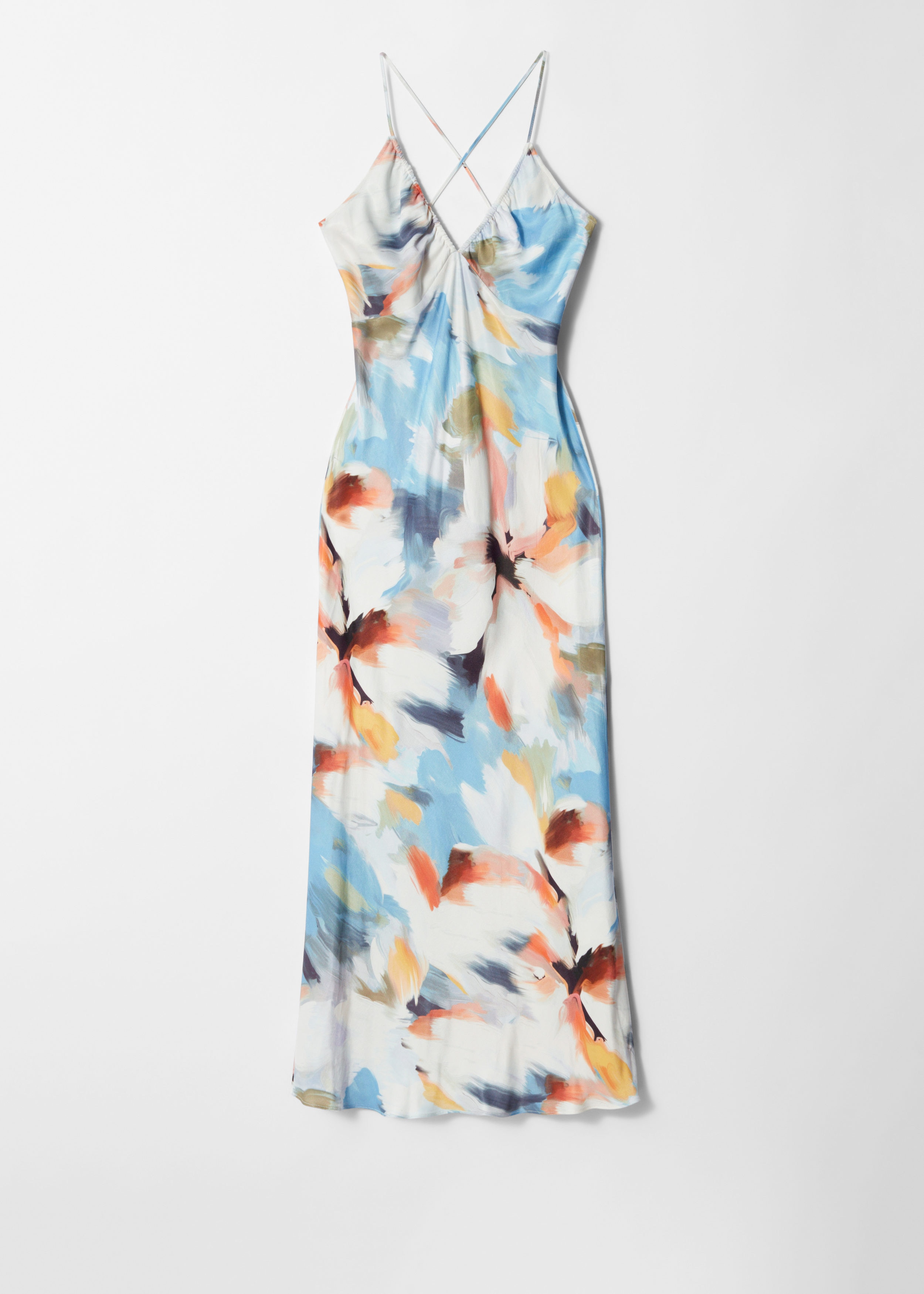 & Other Stories SATIN SLIP MIDI DRESS