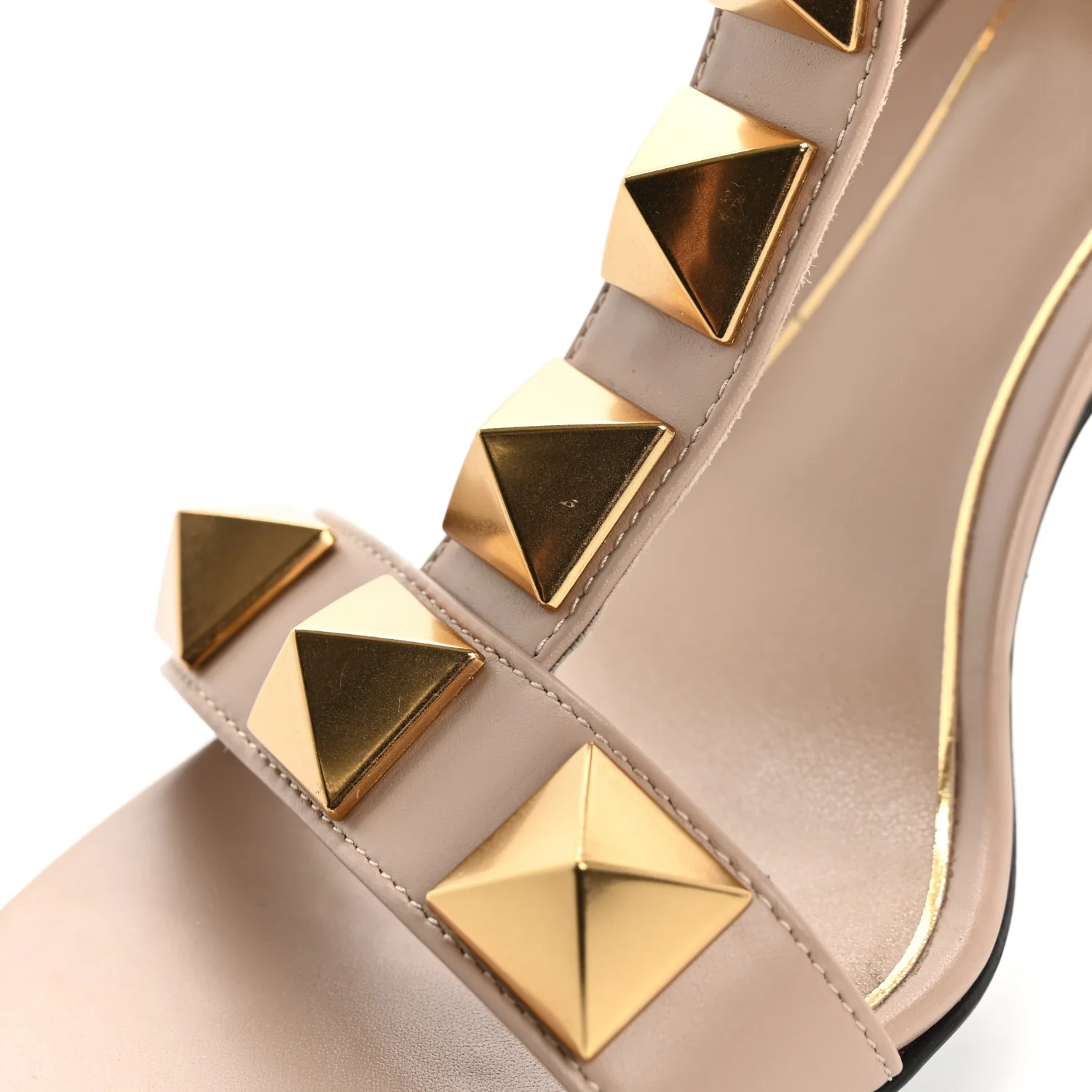 Calfskin Roman Stud 90mm Sandals 37 Rose Cannelle - Top Club