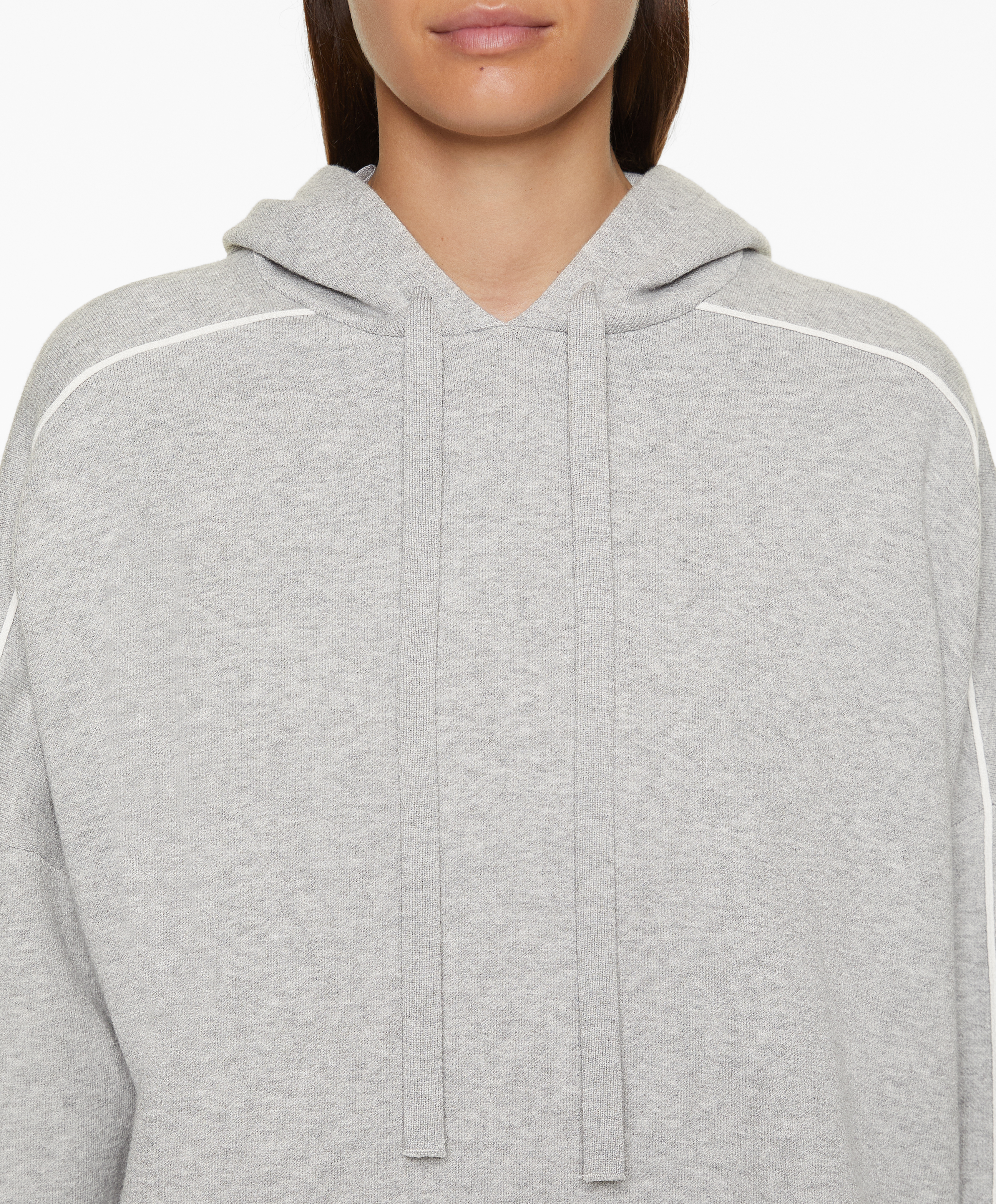 OYSHO Hooded knit sweatshirt with piping