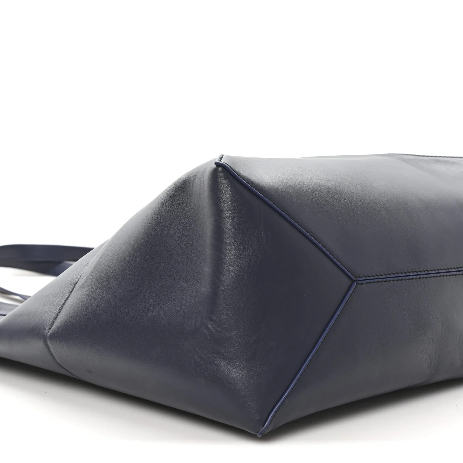 Shiny Calfskin Large Puzzle Fold Tote Abyss Blue - Top Club