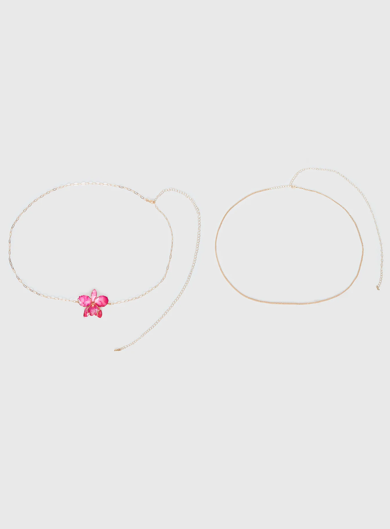 Open Arms Flower Belt Gold / Pink