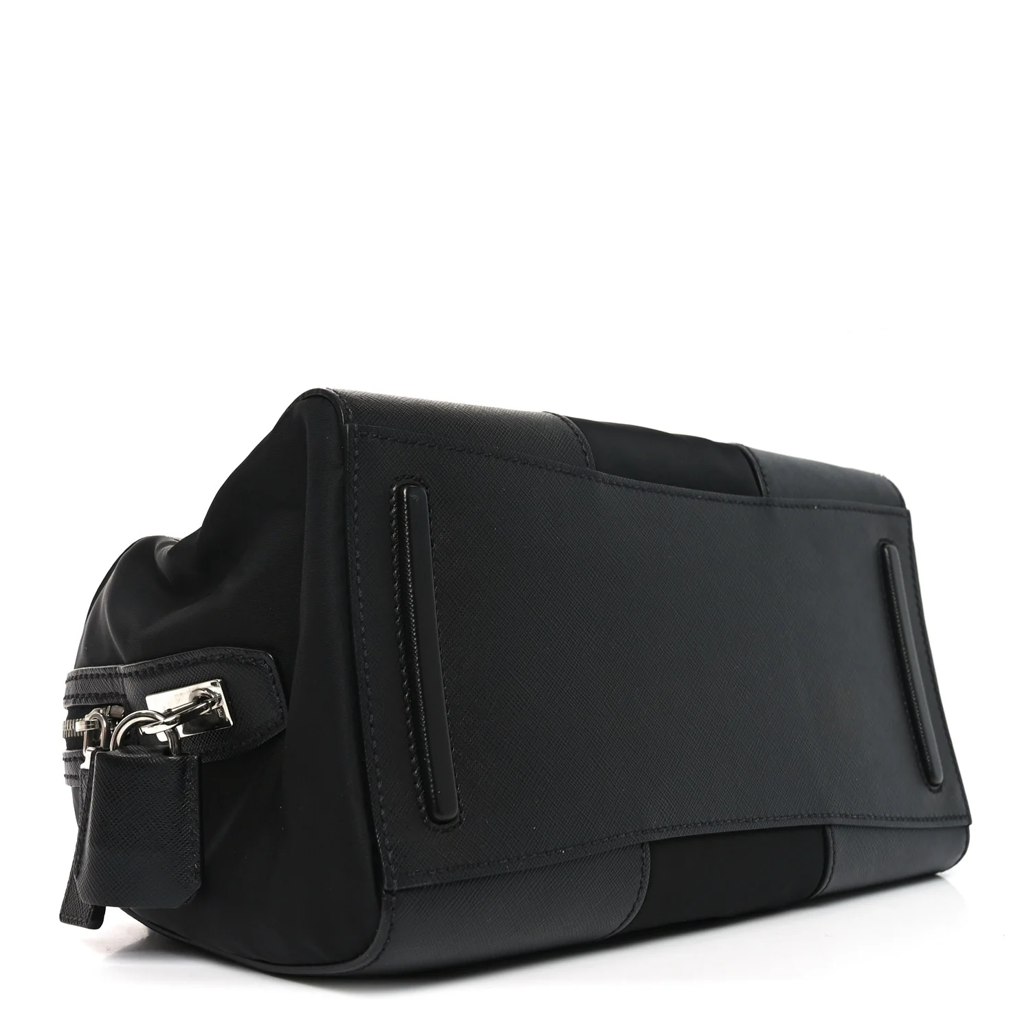 Nylon Saffiano Top Handle Bag Black - Top Club