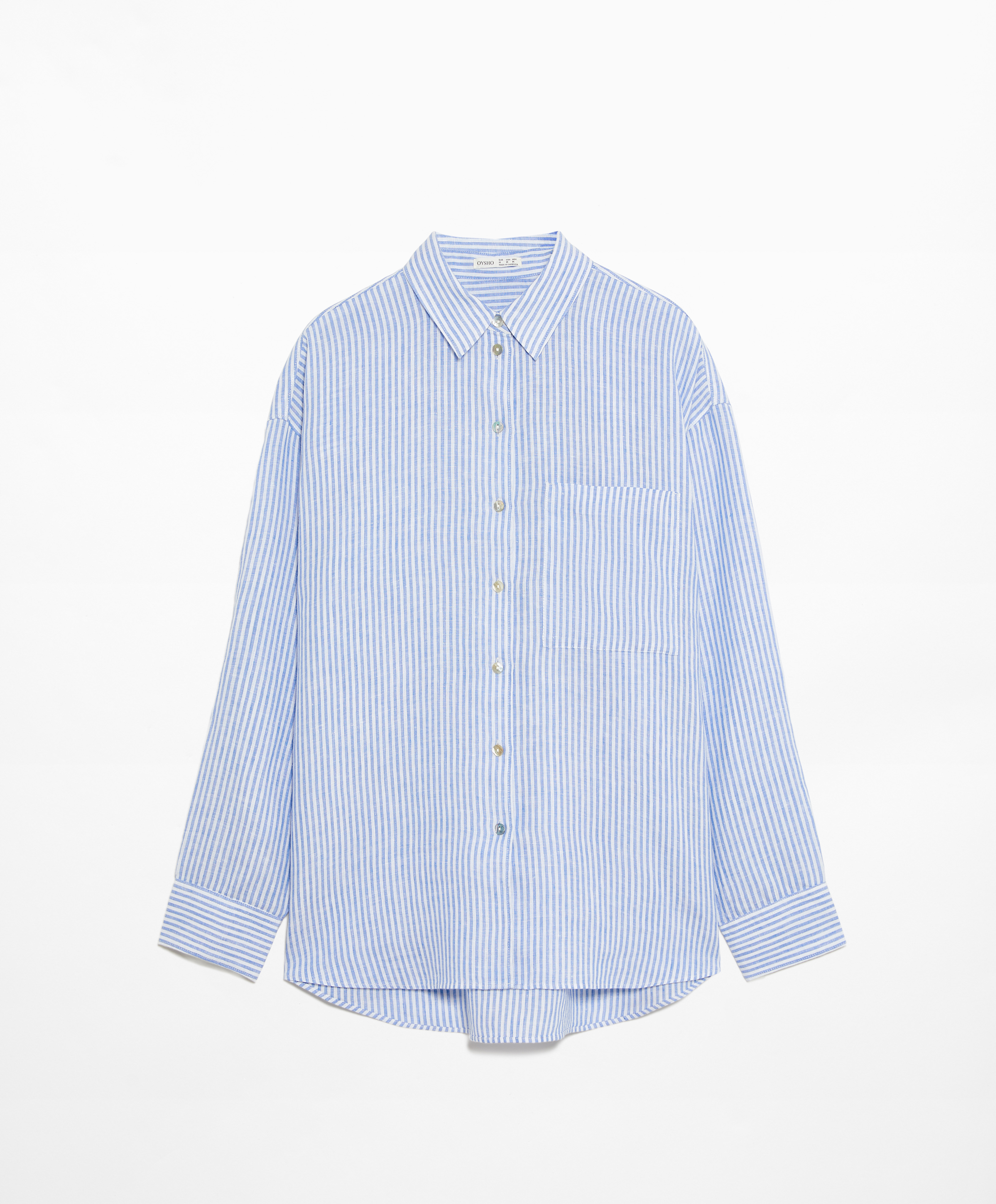 OYSHO 100% linen long-sleeved shirt