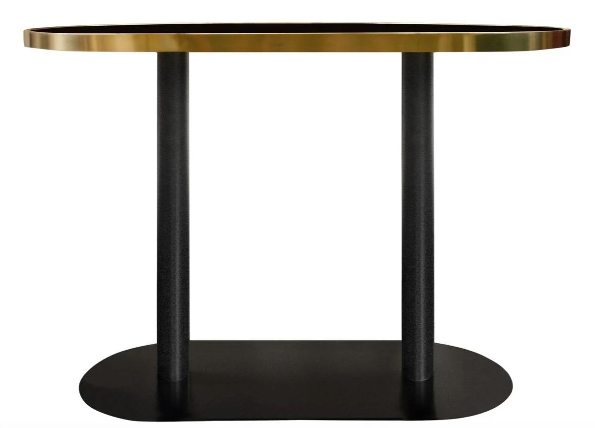 Luxury dining table black / gold 110 x 70 x H. 76 cm - designer dining room furniture