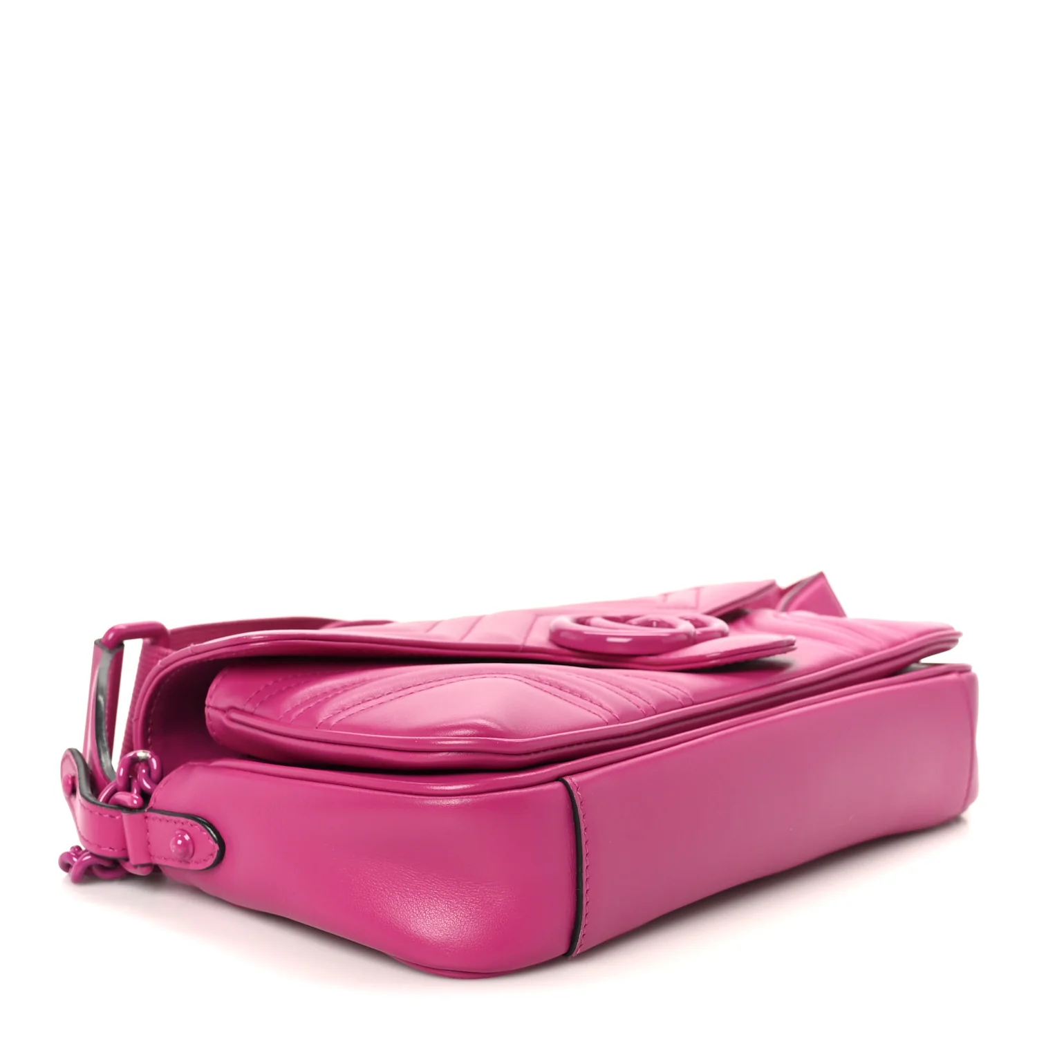 Calfskin Matelasse Monochrome GG Marmont Crossbody Shoulder Bag Classic Fuxia - Top Club