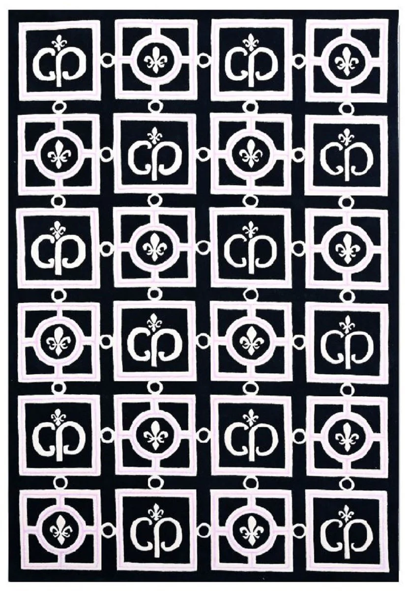 Luxury Baroque carpet black / white / purple 200 x 300 cm - Baroque Interior