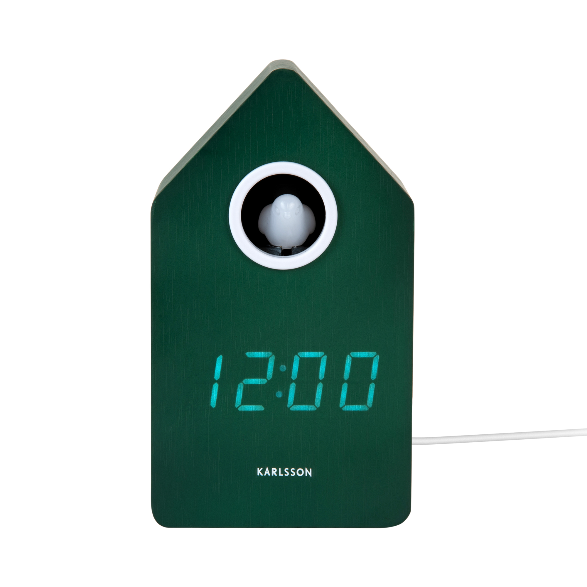 Wekker Koekoek LED Retro groen