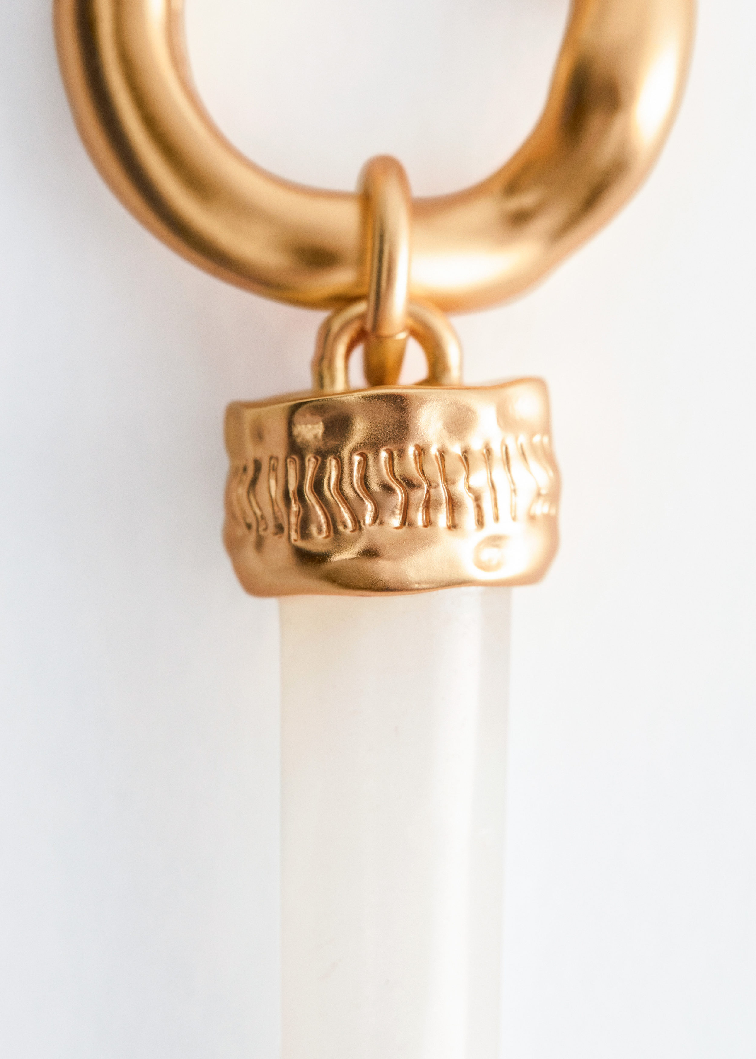 & Other Stories STONE CHARM HOOP EARRINGS