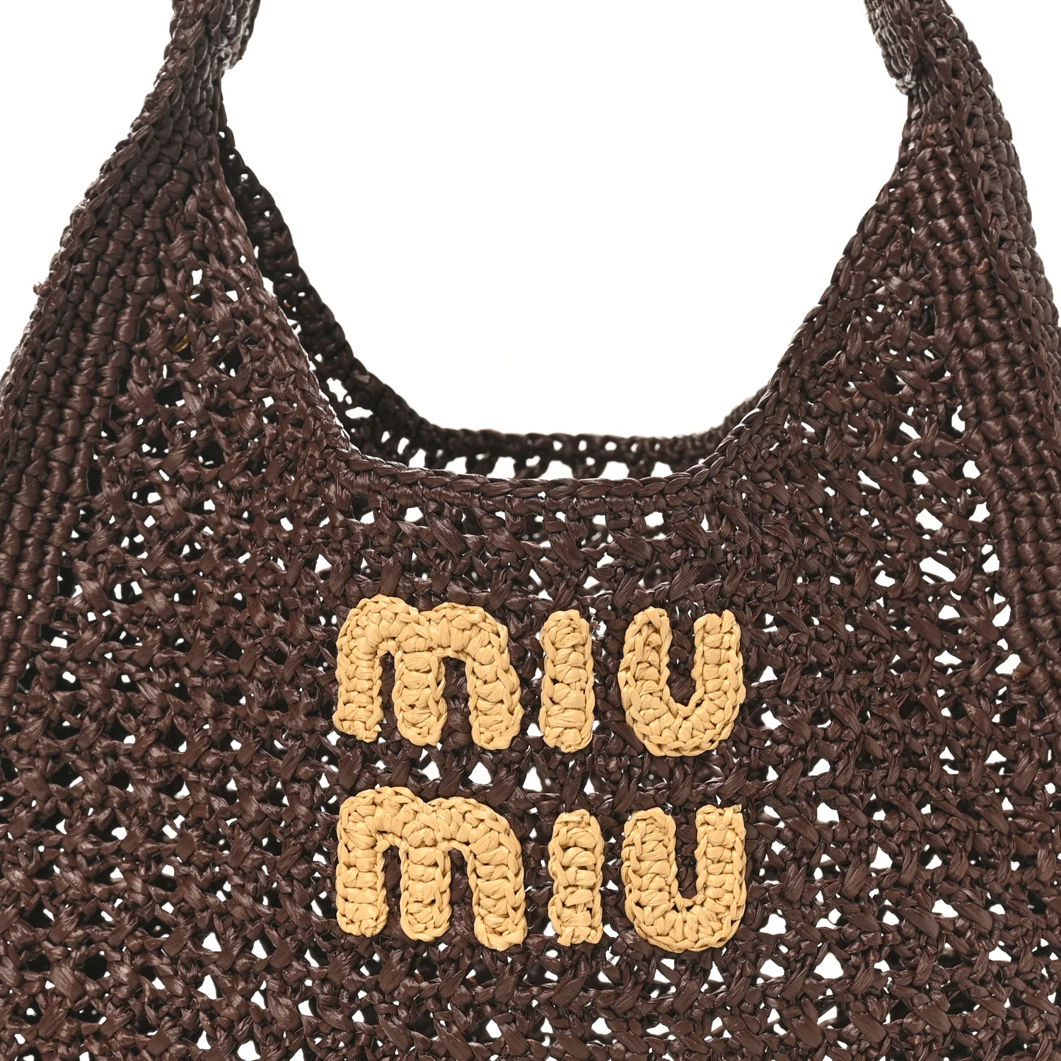 Raffia Crochet Woven Hobo Cacao Naturale - Top Club