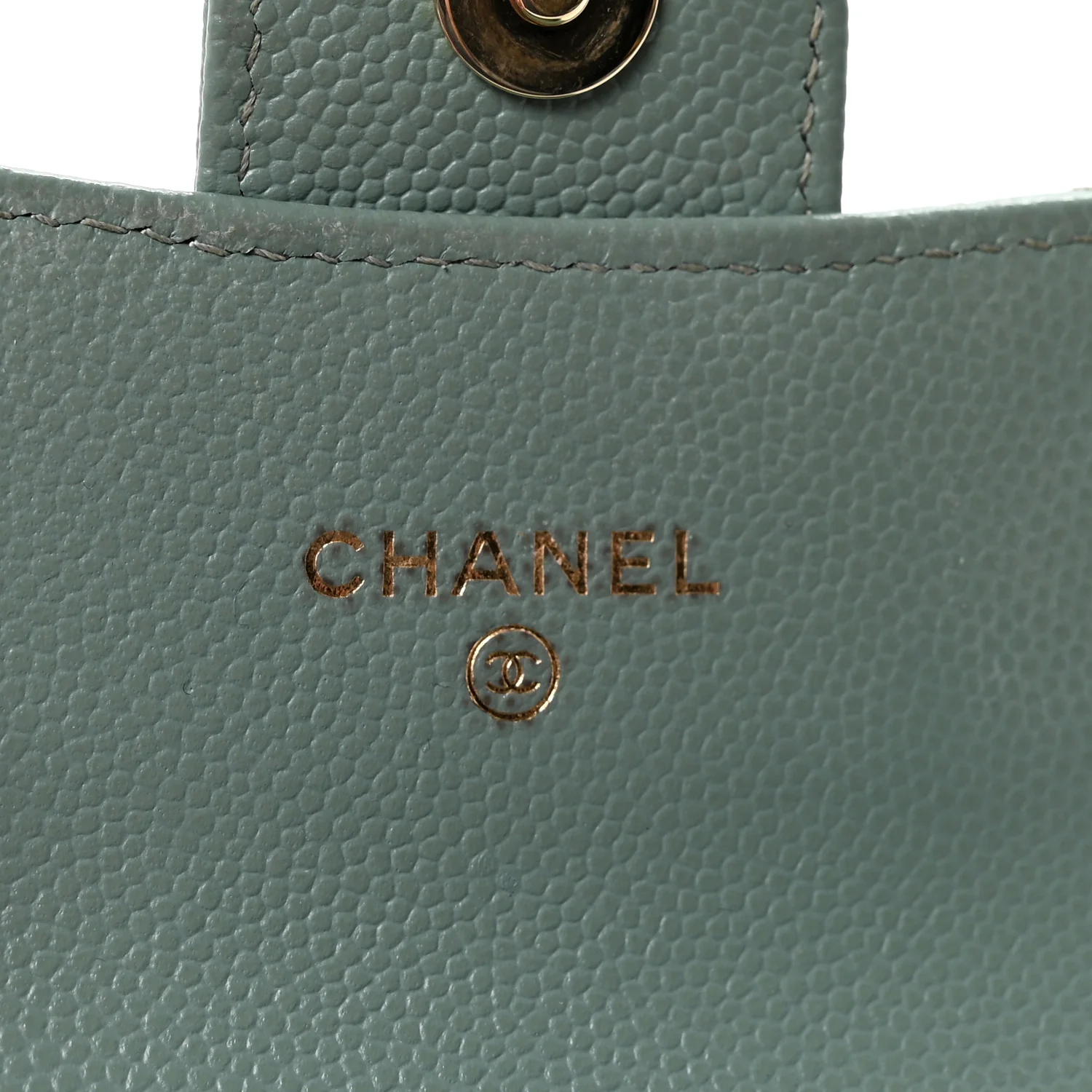 Caviar Quilted Mini Clutch With Chain Light Green - Top Club