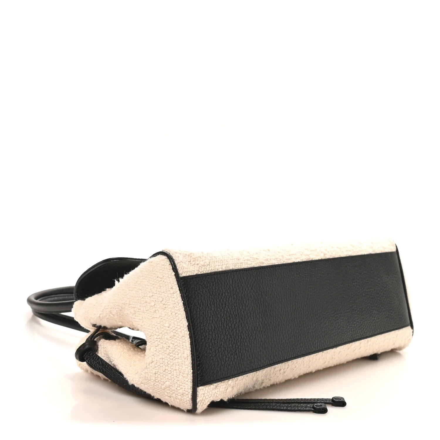 Grained Calfskin Boucle Urban Essentials Small Shopping Bag Black Ivory - Top Club