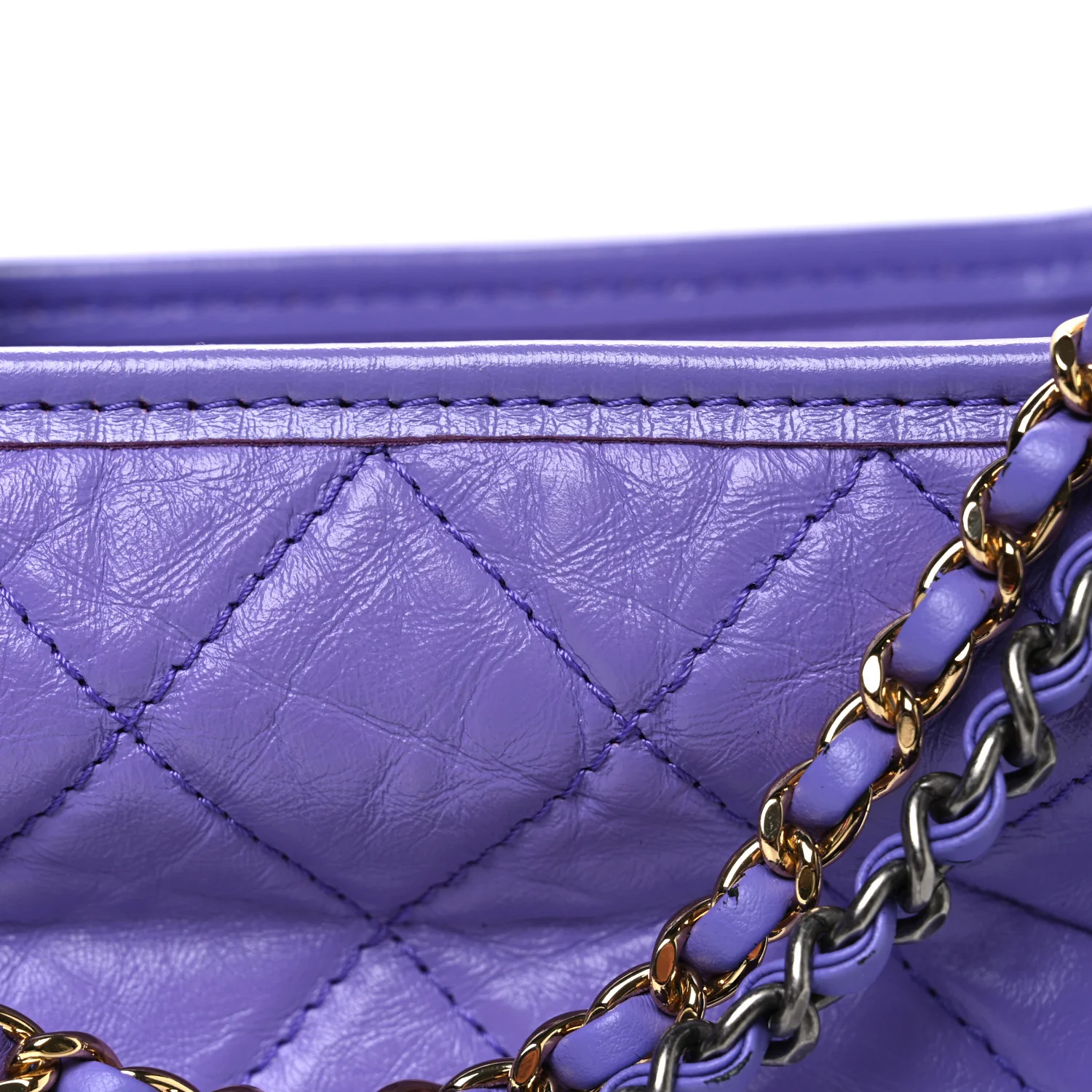 Aged Calfskin Quilted Small Gabrielle Hobo Purple - Top Club