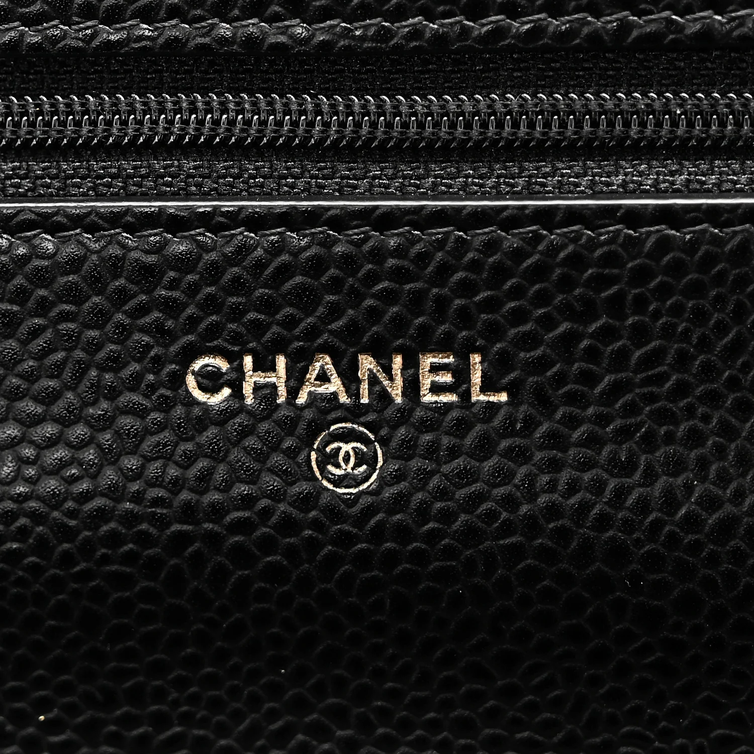 Caviar Quilted Wallet on Chain WOC Black - Top Club