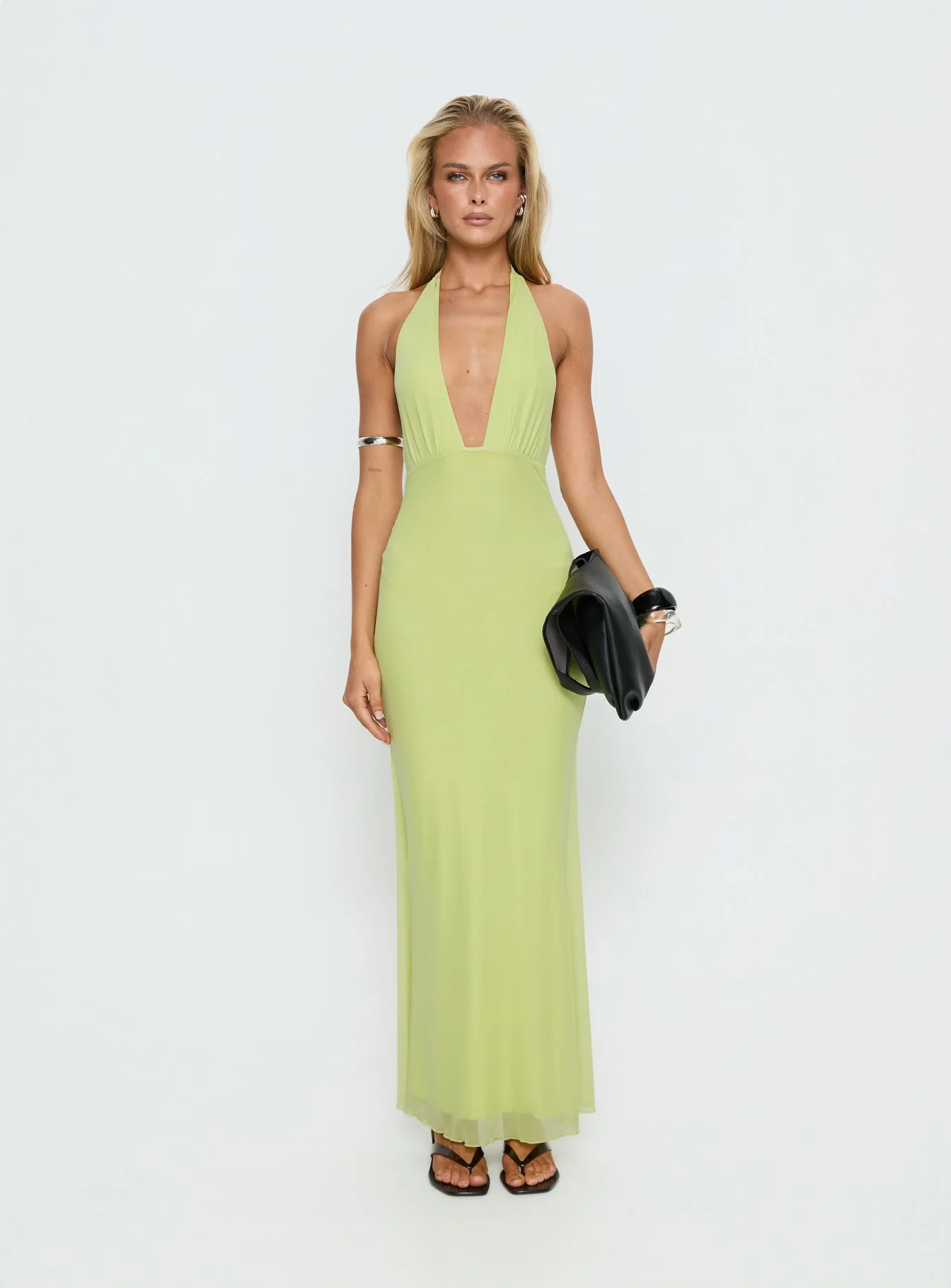 Astrazia Halter Maxi Dress Green