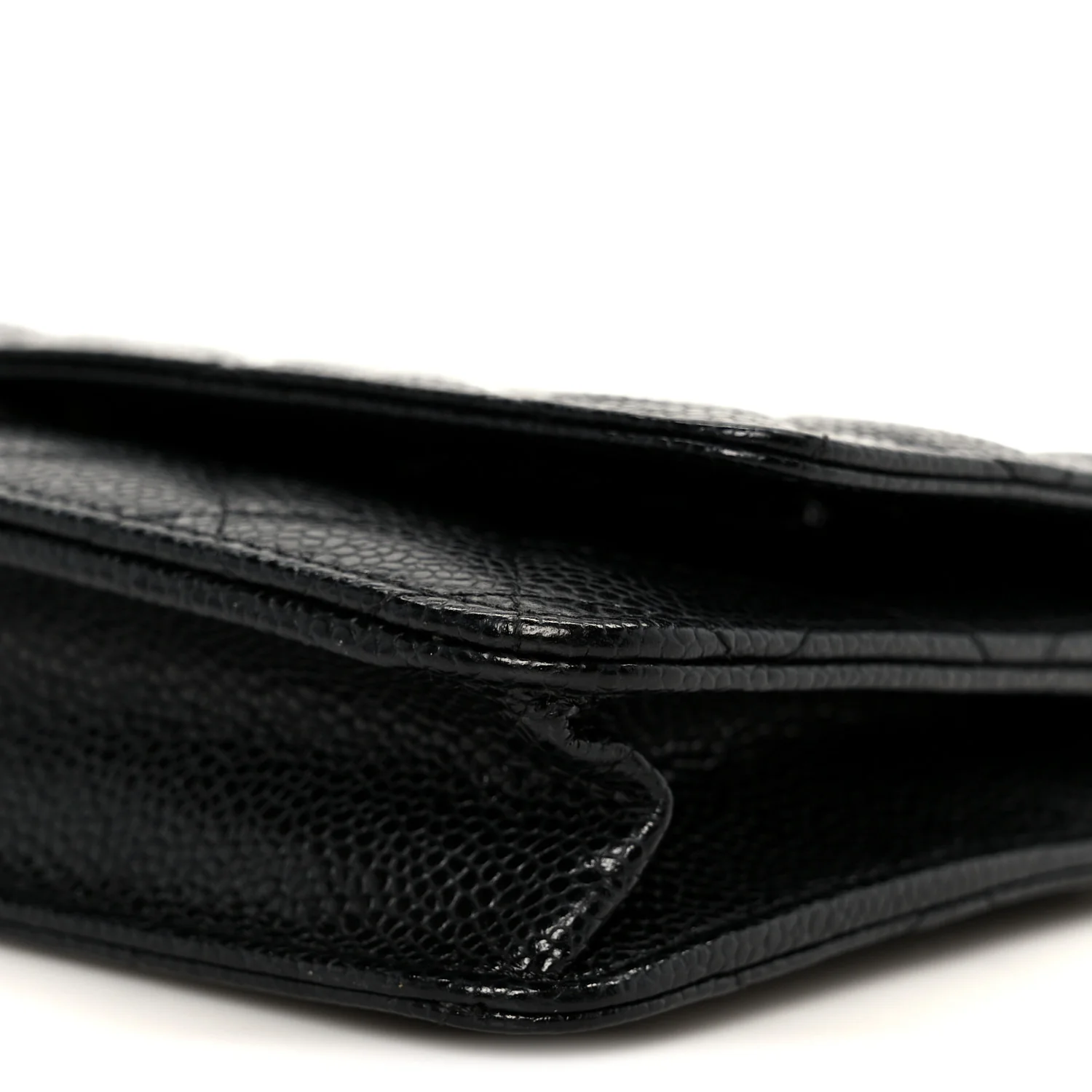 Caviar Quilted Wallet on Chain WOC Black - Top Club