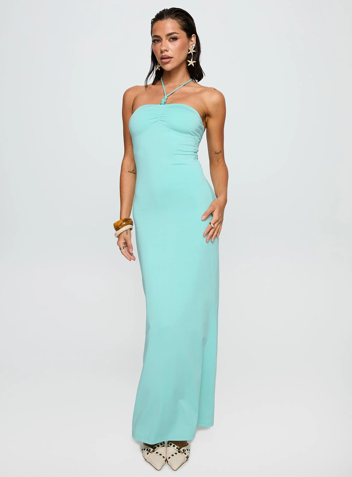 A Vision Hardware Detail Maxi Dress Blue