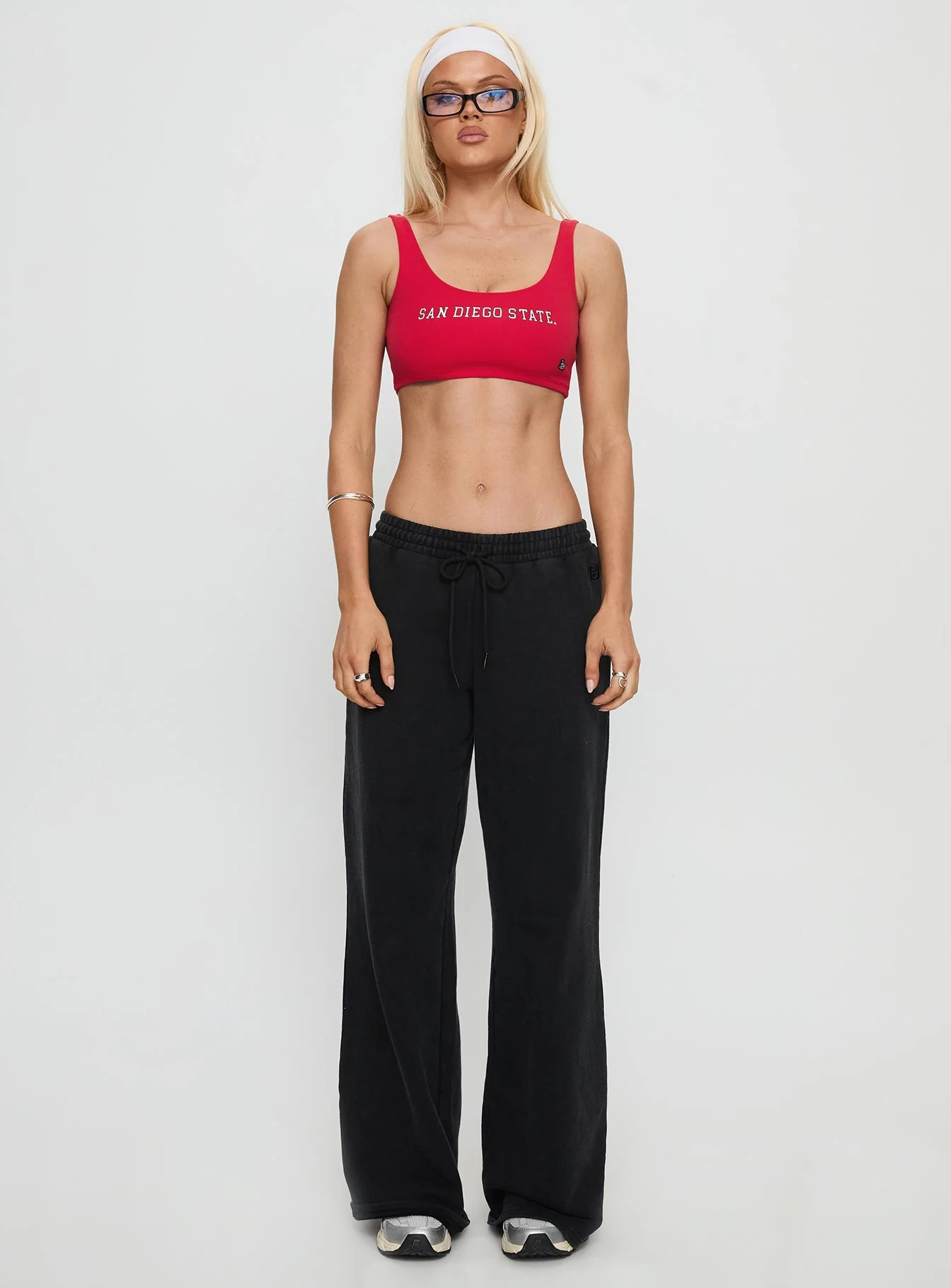 SDSU Scoop Neck Crop Top Red