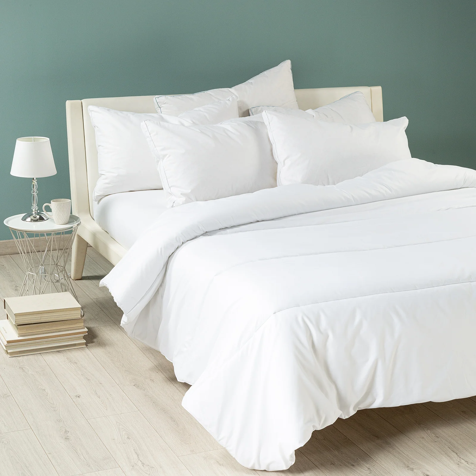 Pouminus polyester in microfiber white duals Caleffi Home