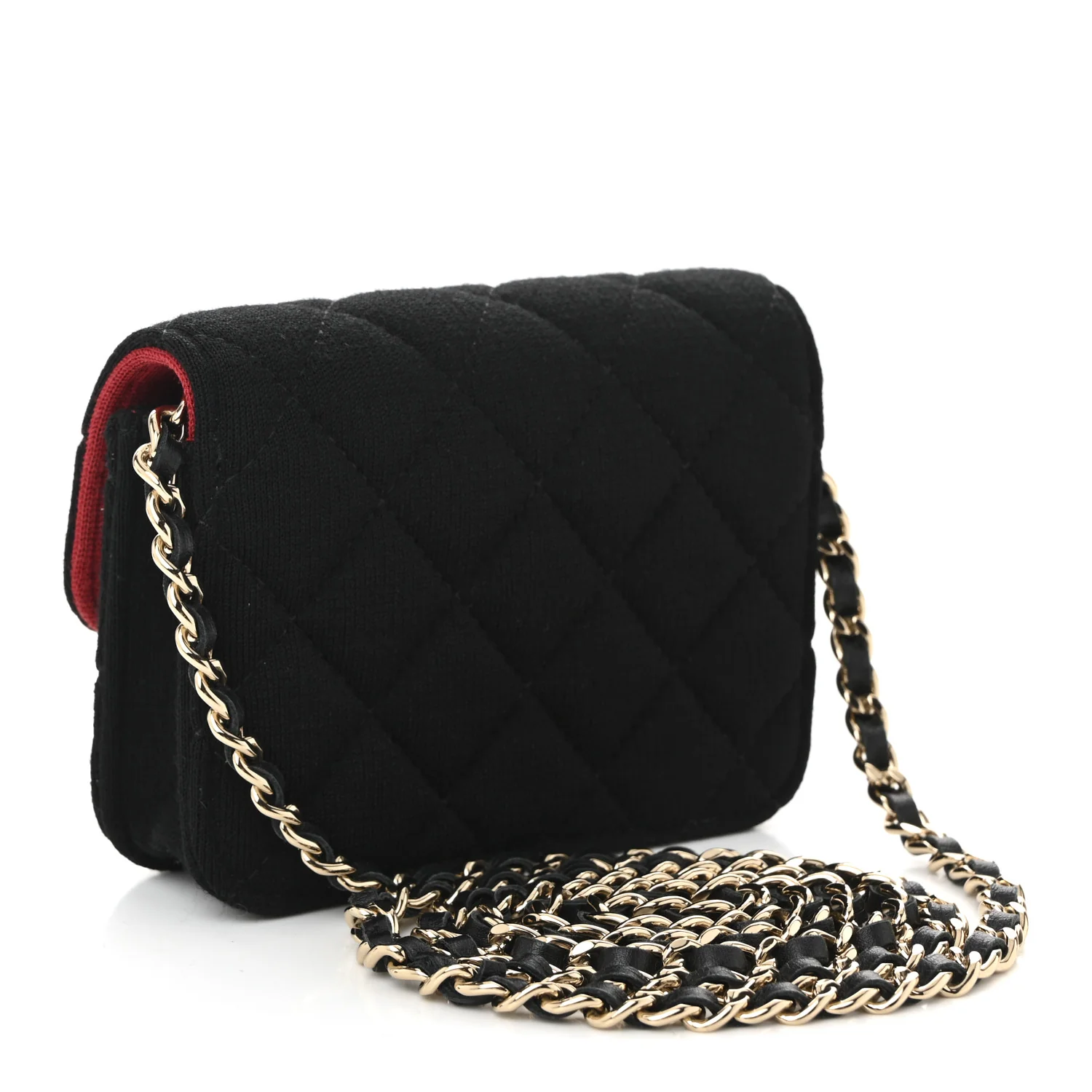 Jersey Quilted Micro Mini Flap Black - Top Club