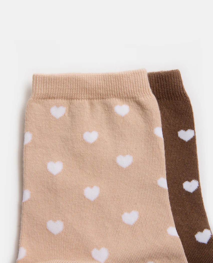 Pimkie Lot de 2 paires de chaussettes Cœurs