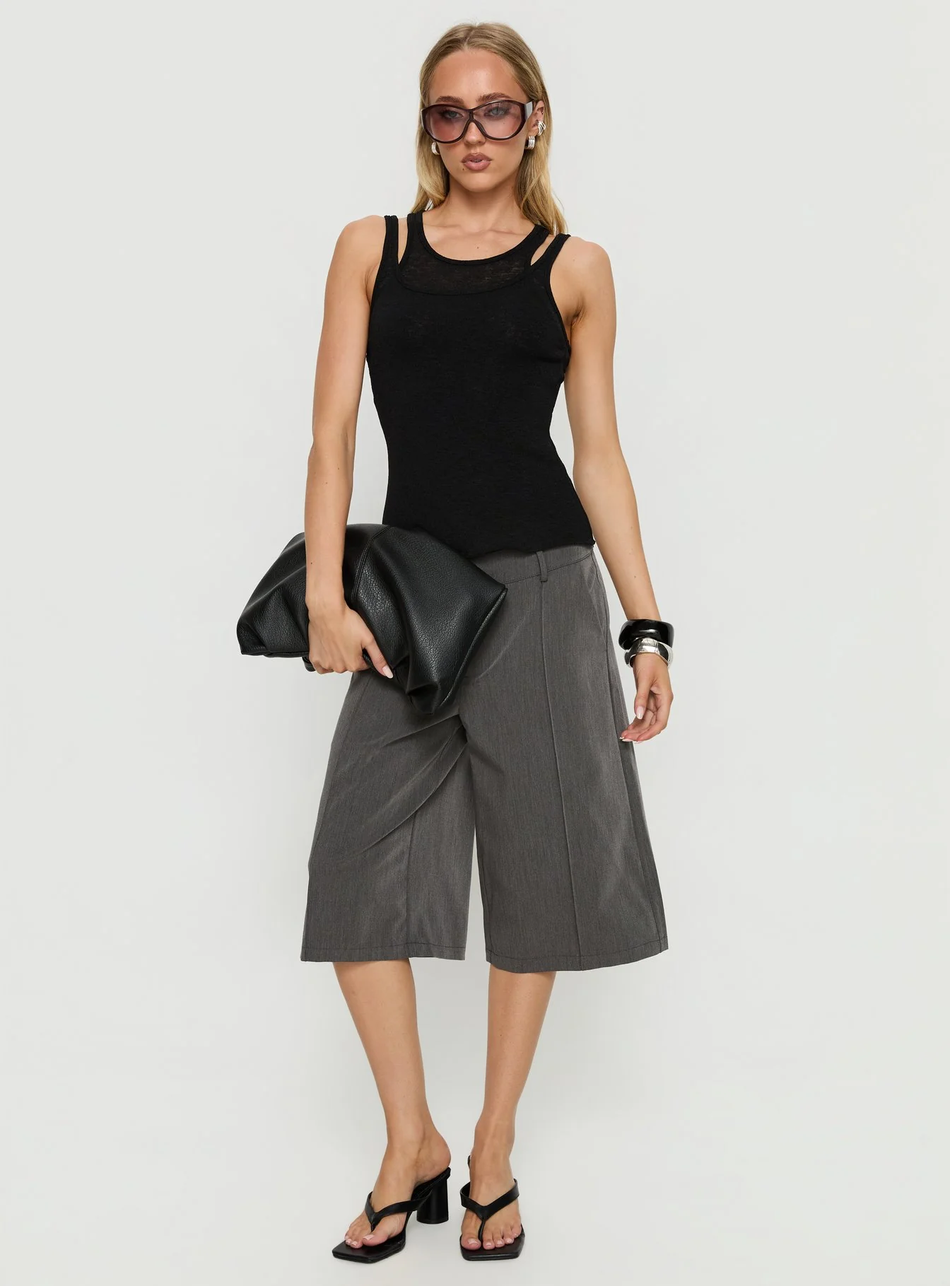 Ceyla Layered Tank Top Black