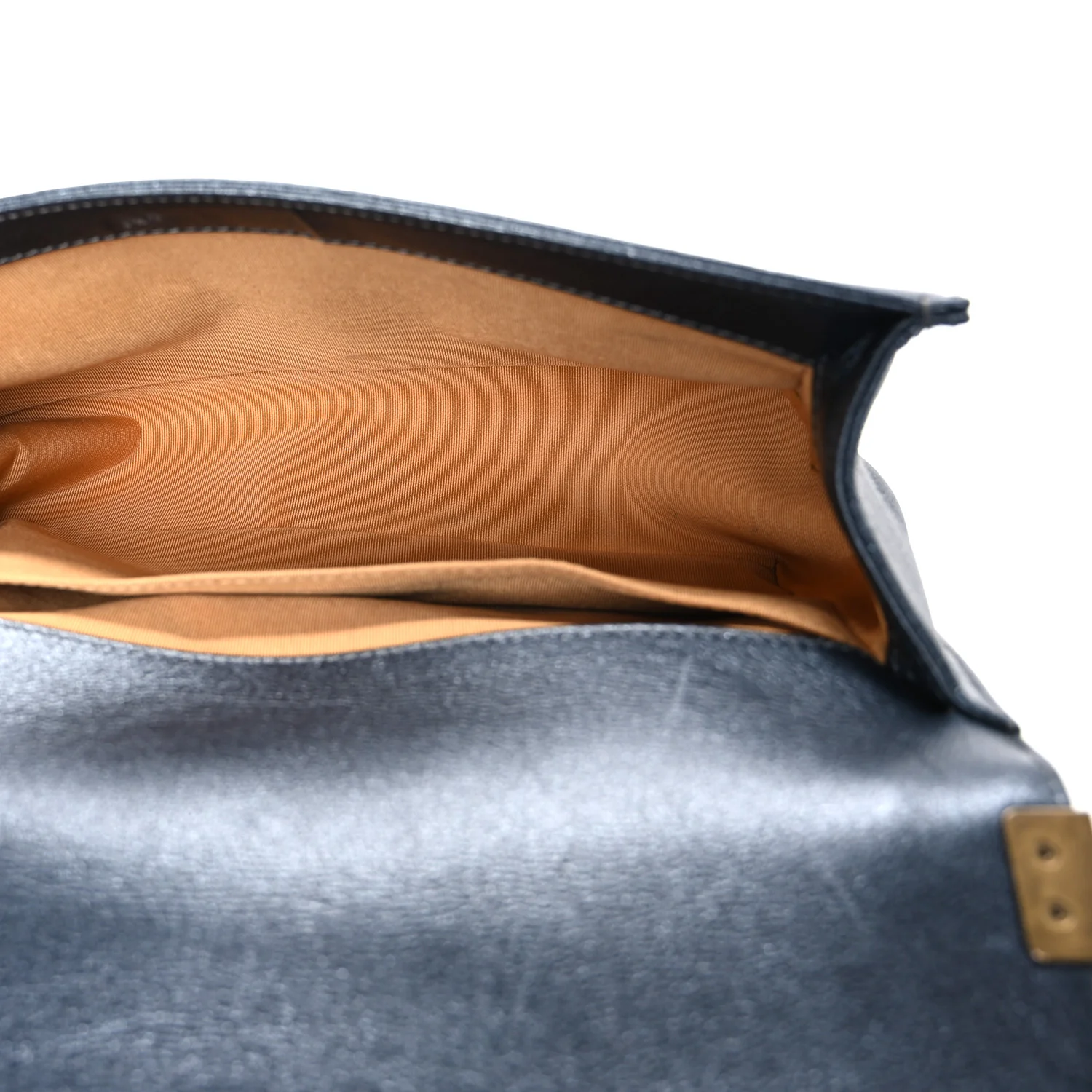 Metallic Calfskin Quilted Medium Boy Flap Grey - Top Club