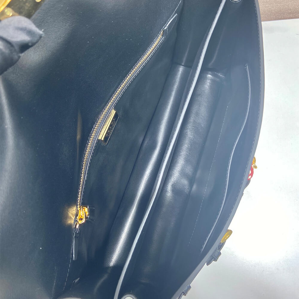Prada Soft Sound large leather shoulder bag with charms(high-end grade) - Top Club