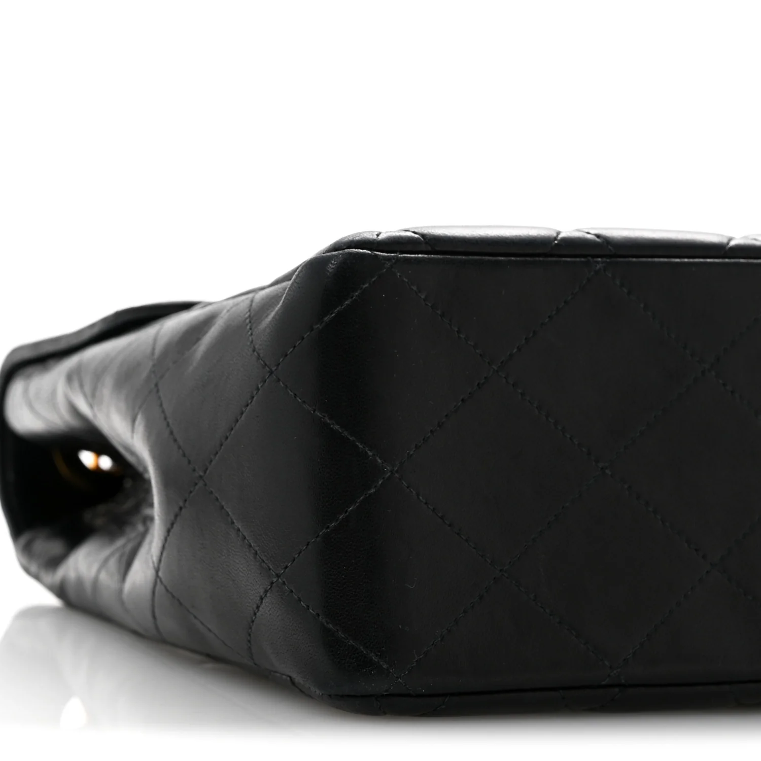 Lambskin Quilted XL Jumbo Single Flap Black - Top Club