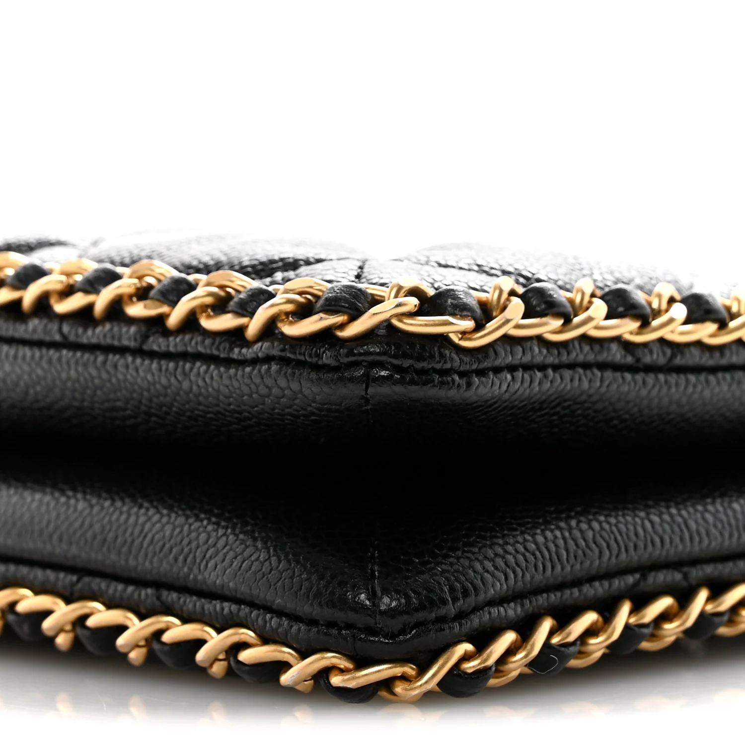 Caviar Quilted Mini Never Ending Chain Tote Black - Top Club