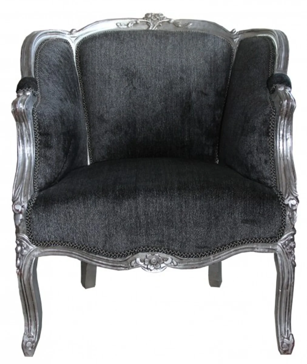 Baroque armchair gray / silver