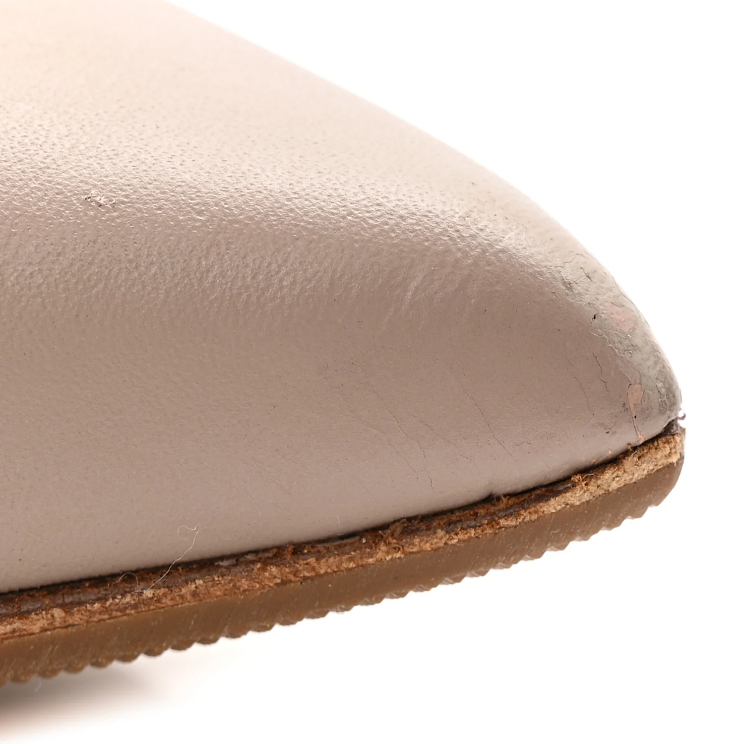 Calfskin Lacquered Monochrome Rockstud Ballerina Flats 38 Poudre - Top Club