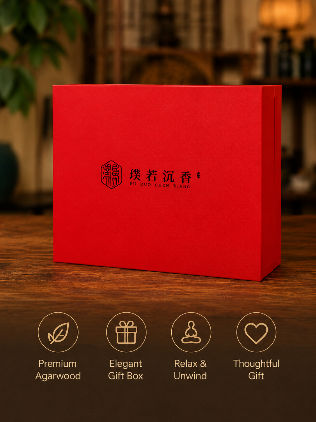 Luxury red agarwood incense gift box