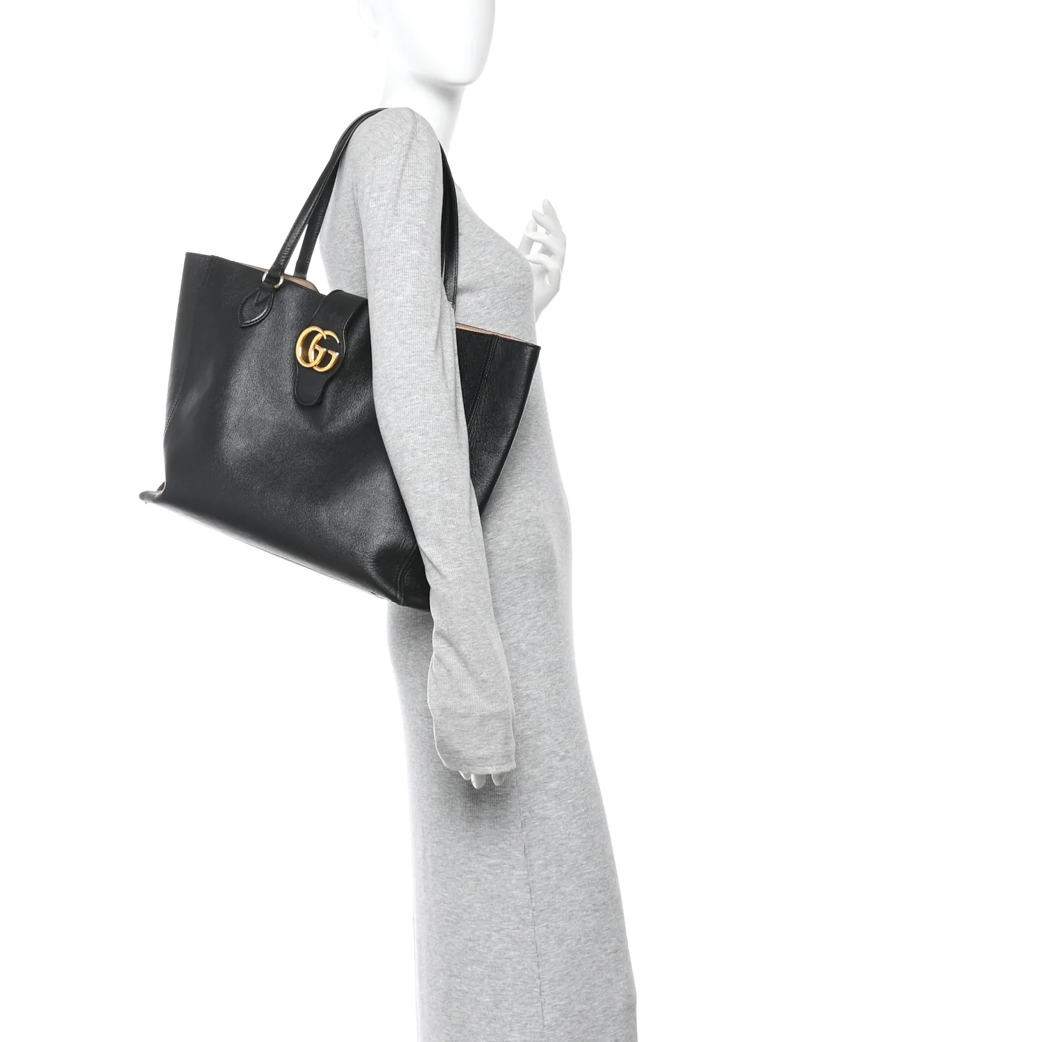 New Sakai Calfskin Lux Medium Dahlia Tote  Black