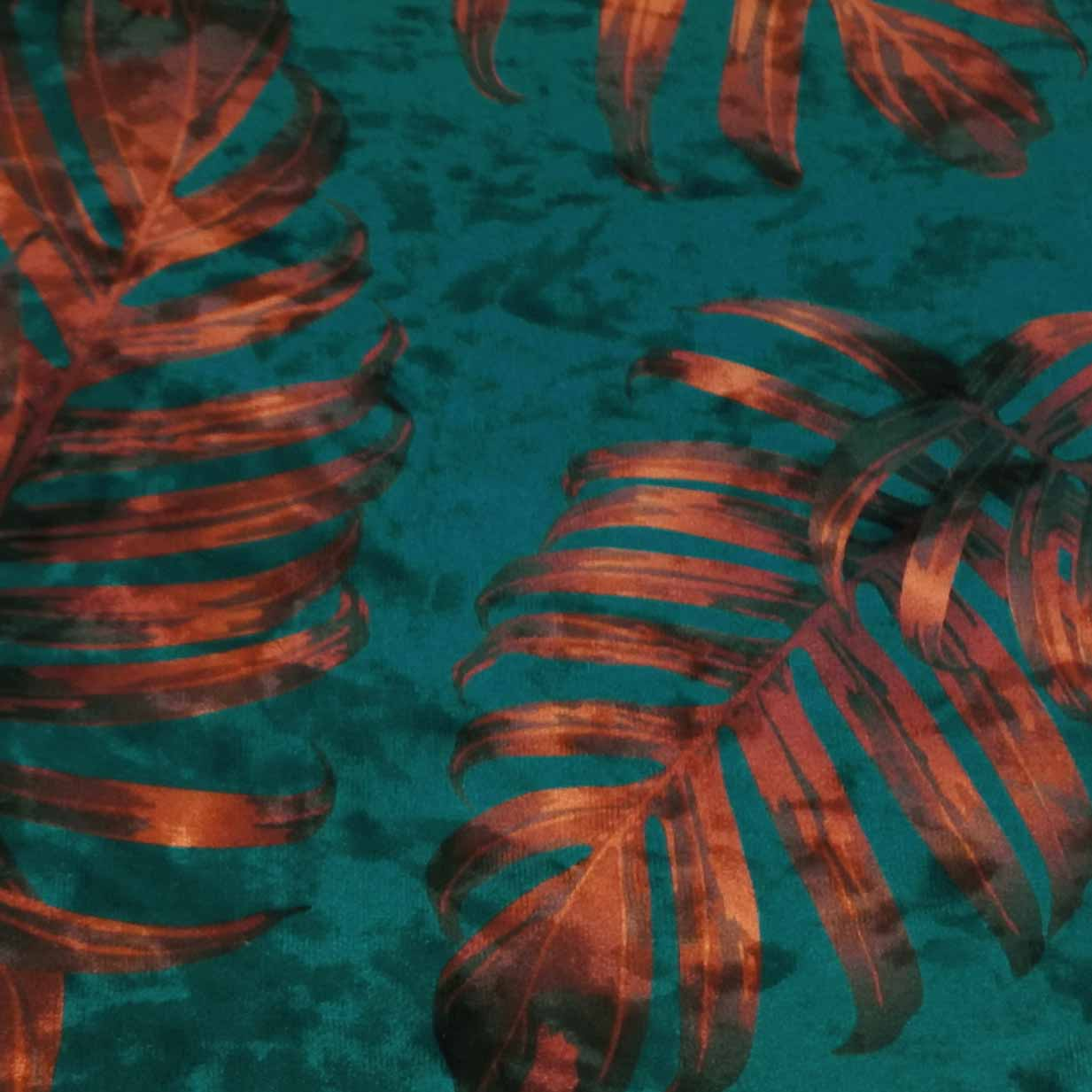 Kussen Jungle leaves velvet Kussen velvet jungle leaves 45 x 45 petrol