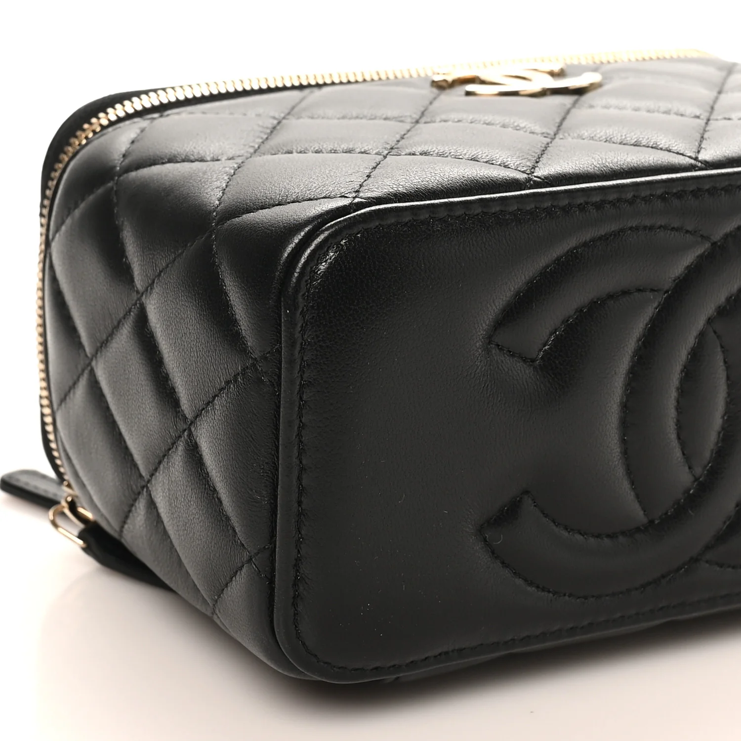 Lambskin Quilted Small CC Vanity Case Black - Top Club
