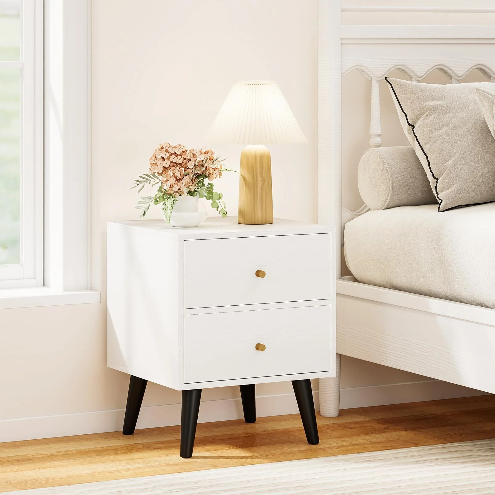 BEFOUNDLOVELY Nightstand Set of 1/2 Mid Century Modern Bedside Table