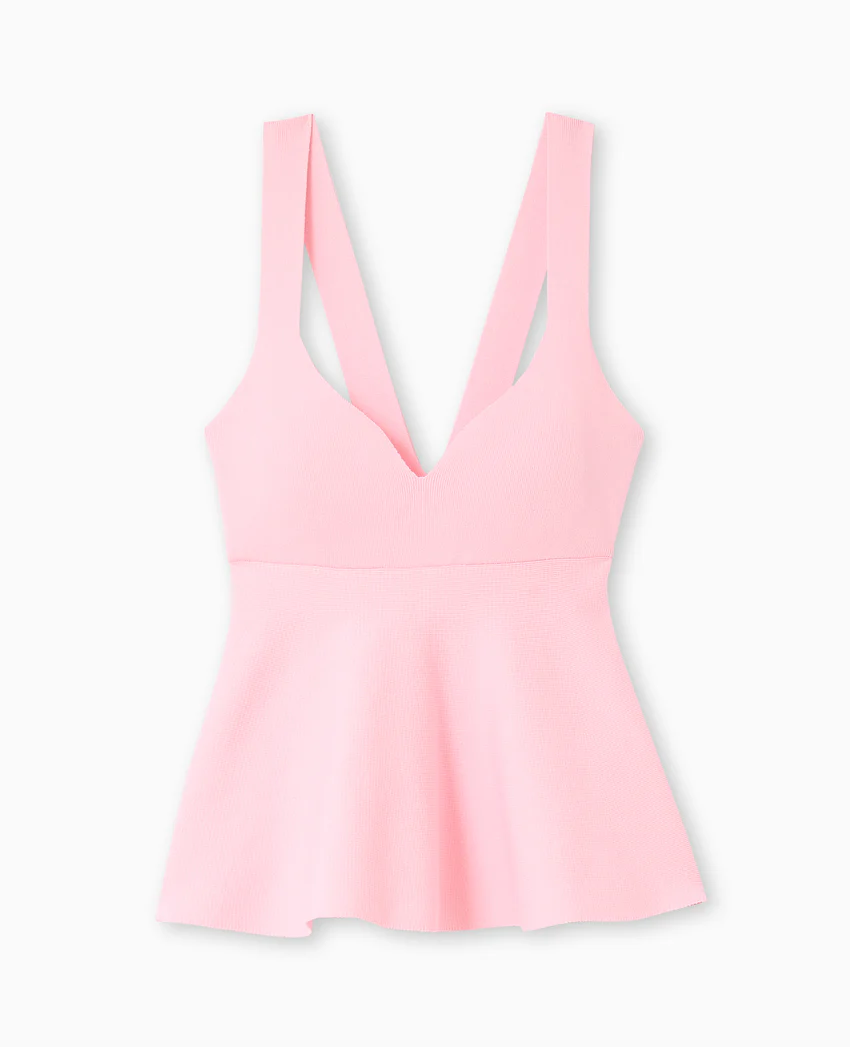 Pimkie Top peplum en maille serrée encolure cœur