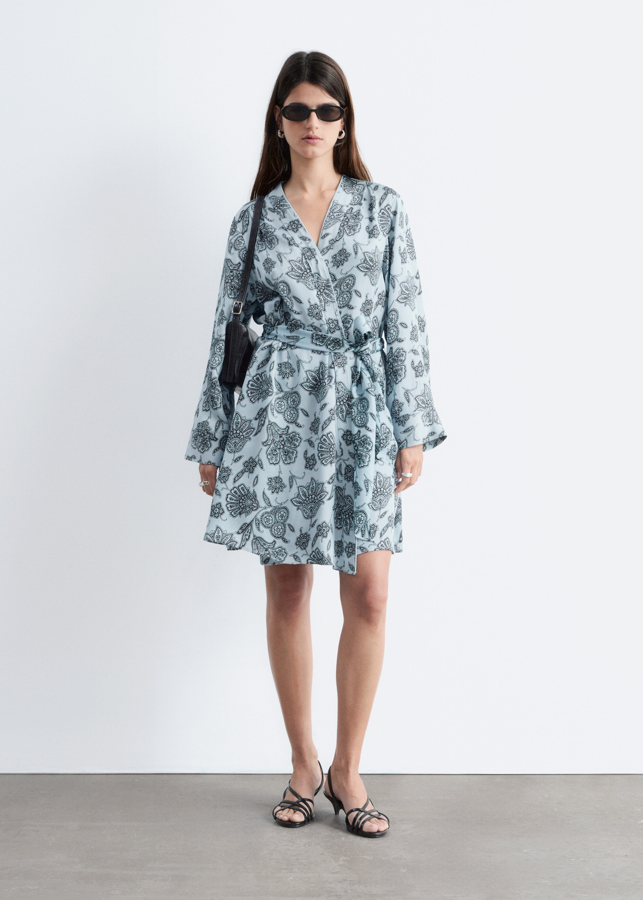 & Other Stories FLORAL WRAP MINI DRESS