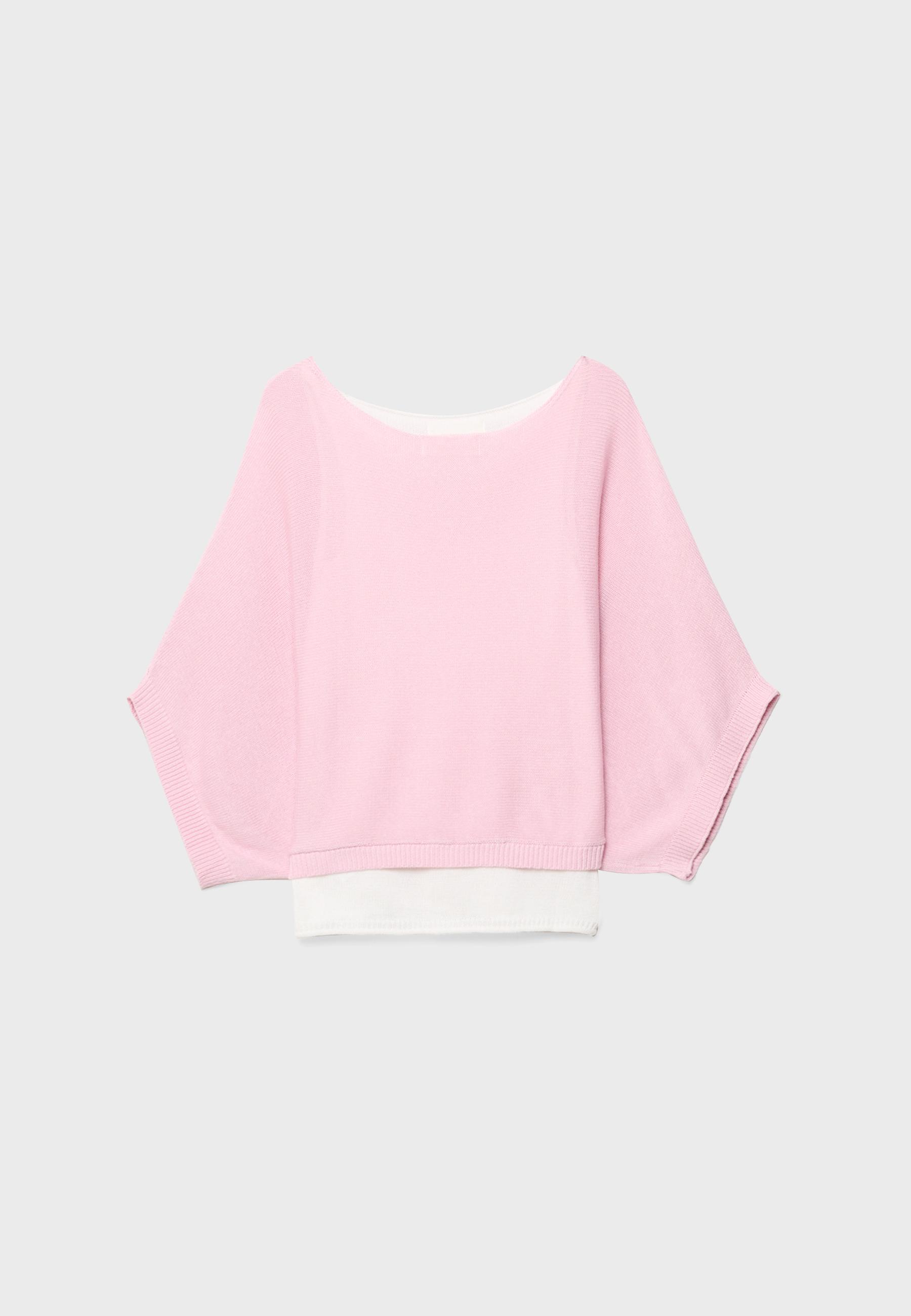 BOAT NECK KNIT JUMPER WITH OVERLAY