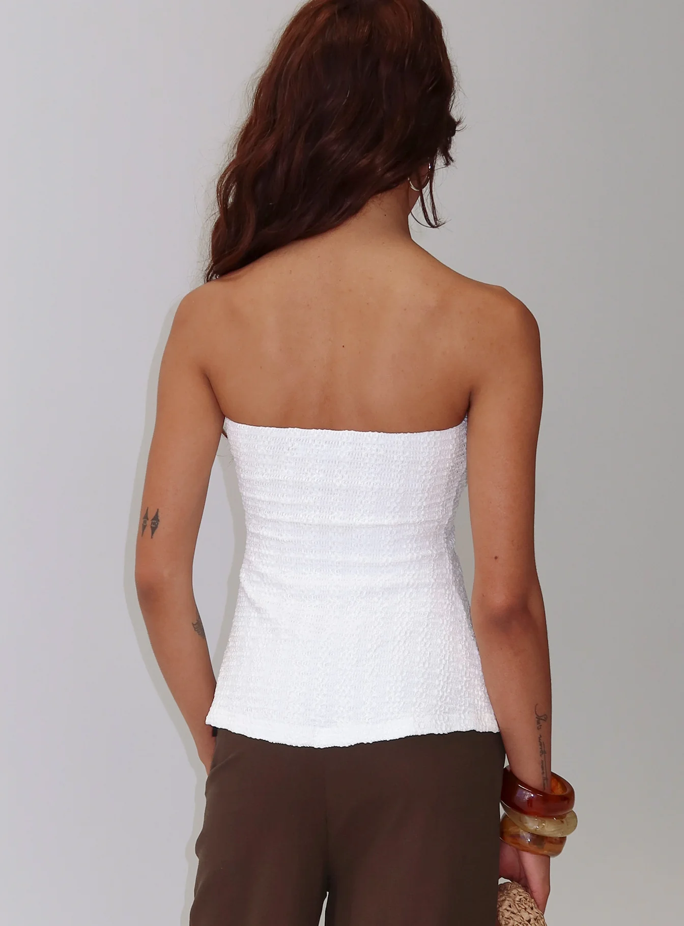 Lost Souls Strapless Cut Out Top White