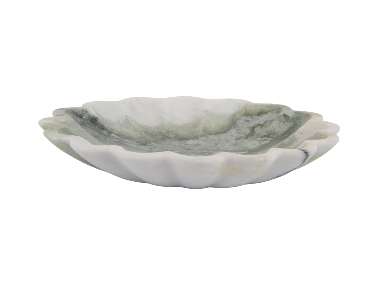 Bowl Flower large marble himalayan green