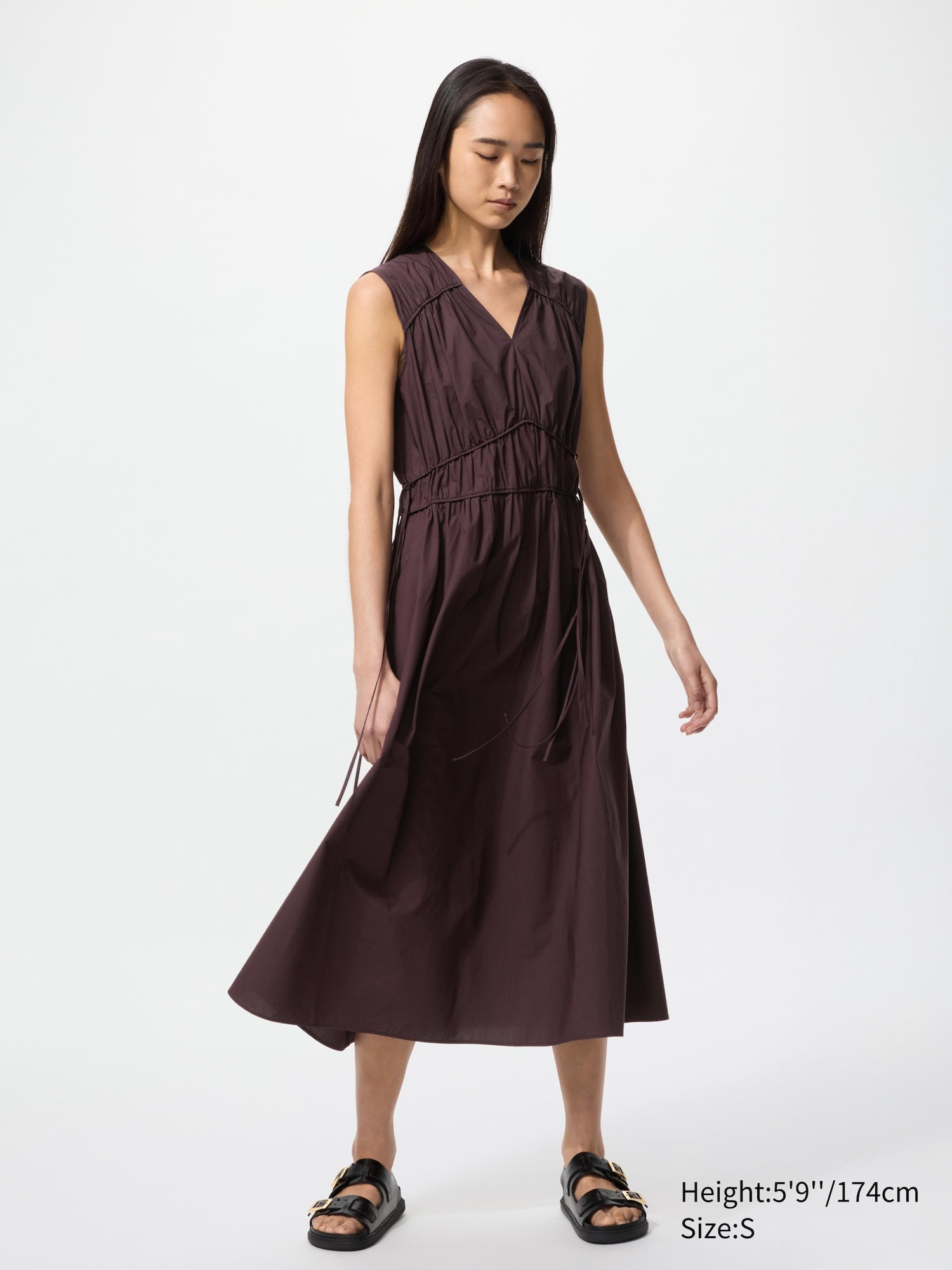 Cotton Gathered Dress Sleeveless